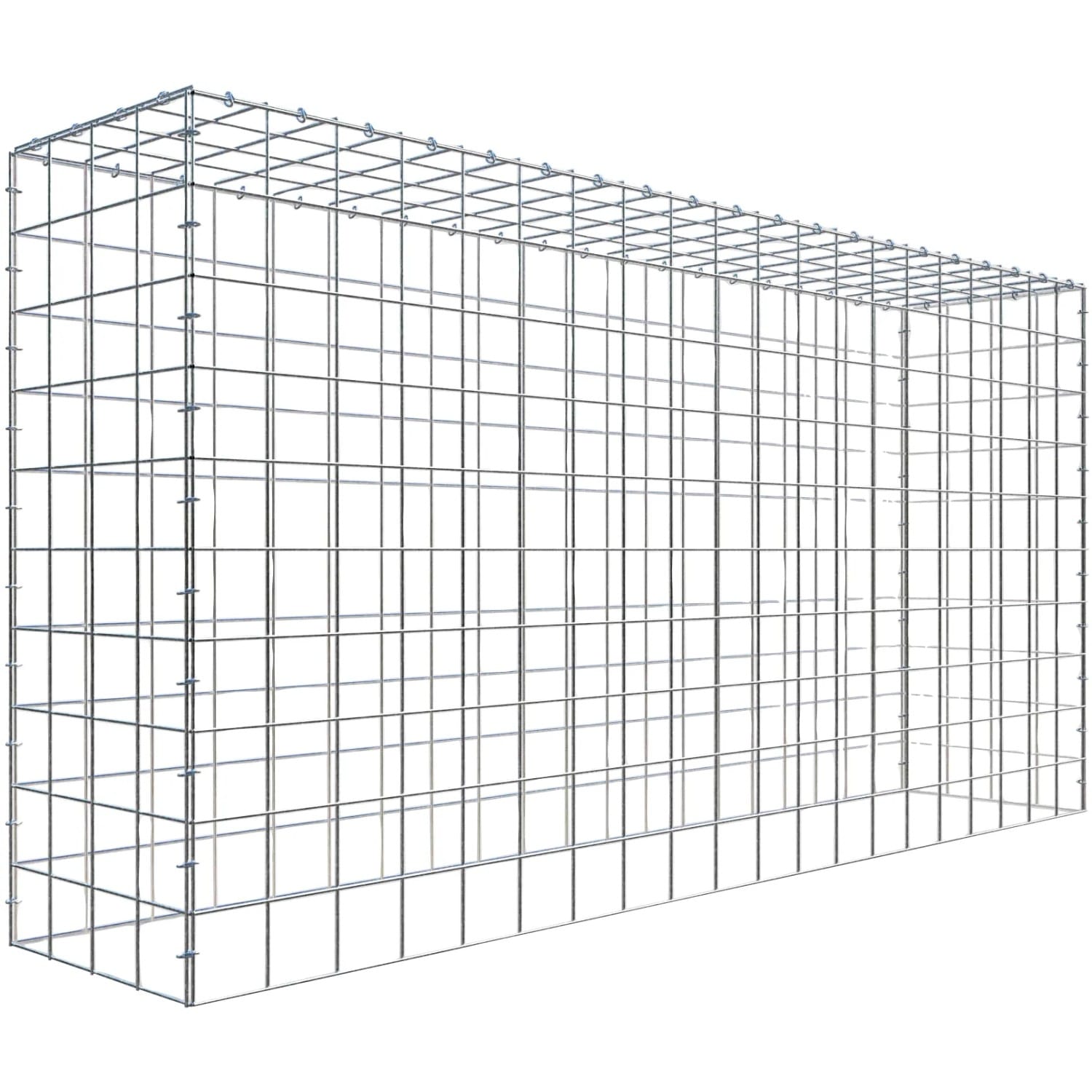 Gabiona C-Ring-Gabione-Anbaukorb Typ 3 100 x 200 x 40 cm Maschenw 10 x 10 cm