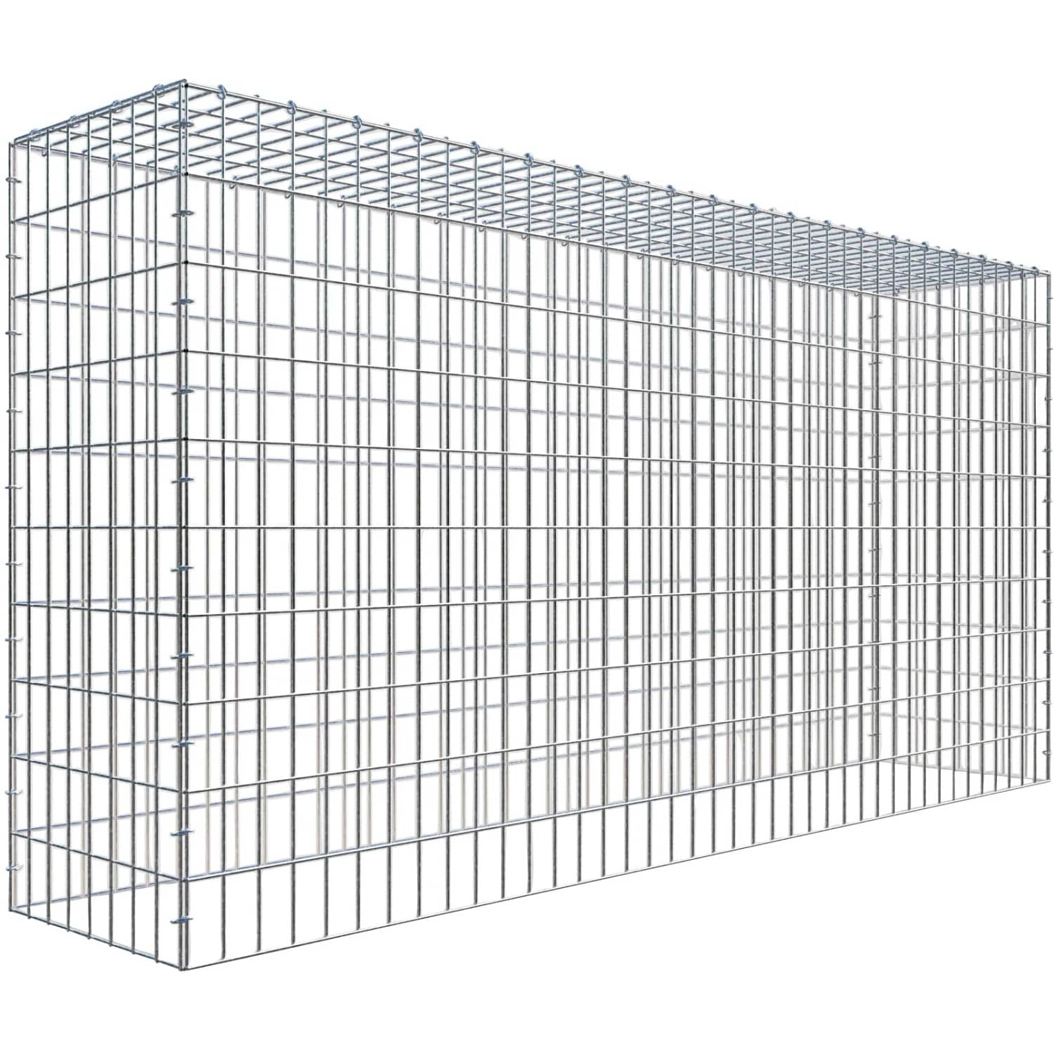 Gabiona C-Ring-Gabione-Anbaukorb Typ 3 100 x 200 x 40 cm Maschenw 5 x 10 cm