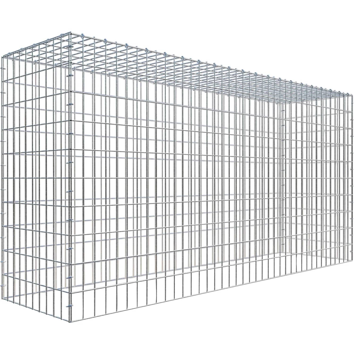 Gabiona C-Ring-Gabione-Anbaukorb Typ 3 100 x 200 x 50 cm Maschenw 5 x 10 cm