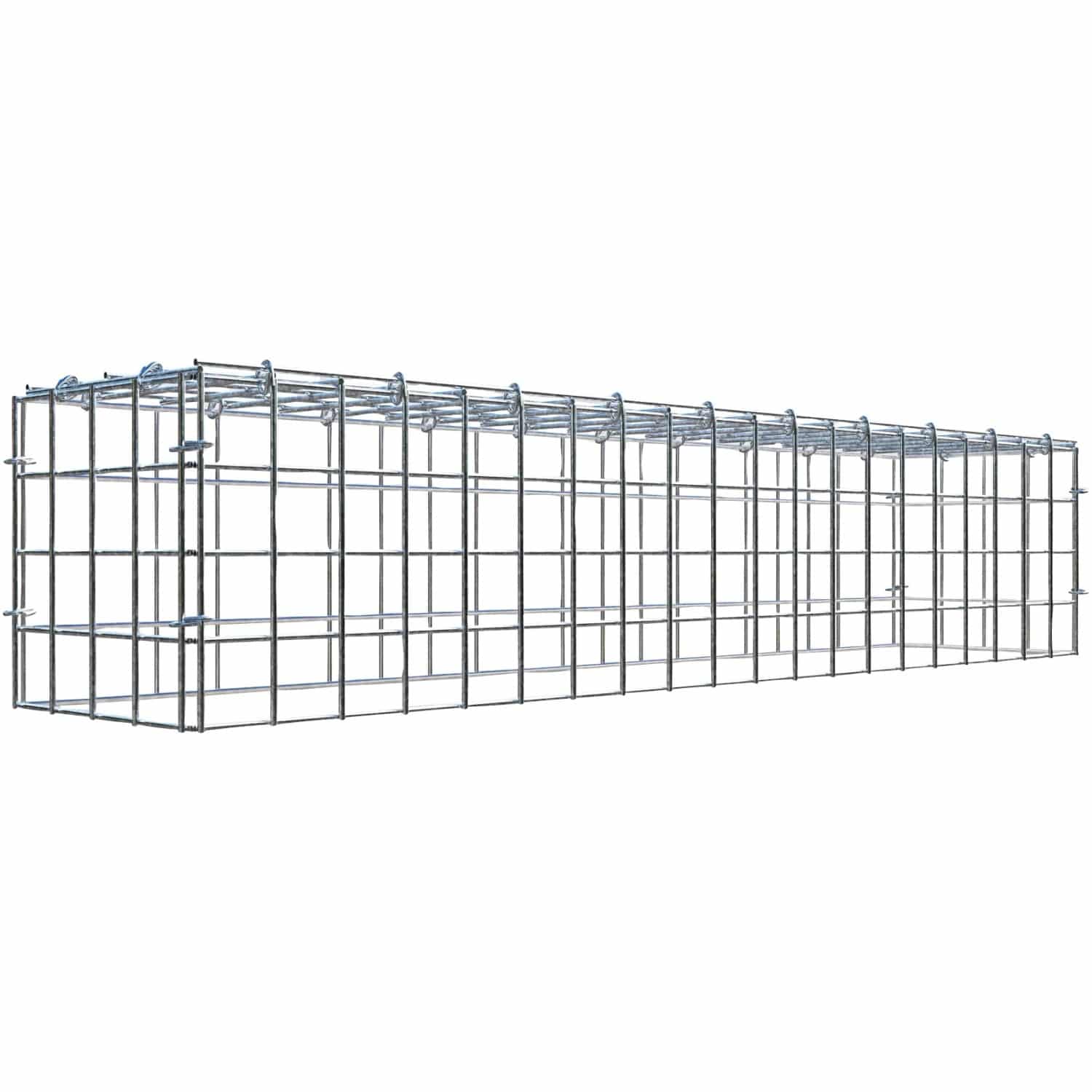 Gabiona C-Ring-Gabione-Anbaukorb Typ 3 20 x 100 x 20 cm Maschenw 5 x 5 cm