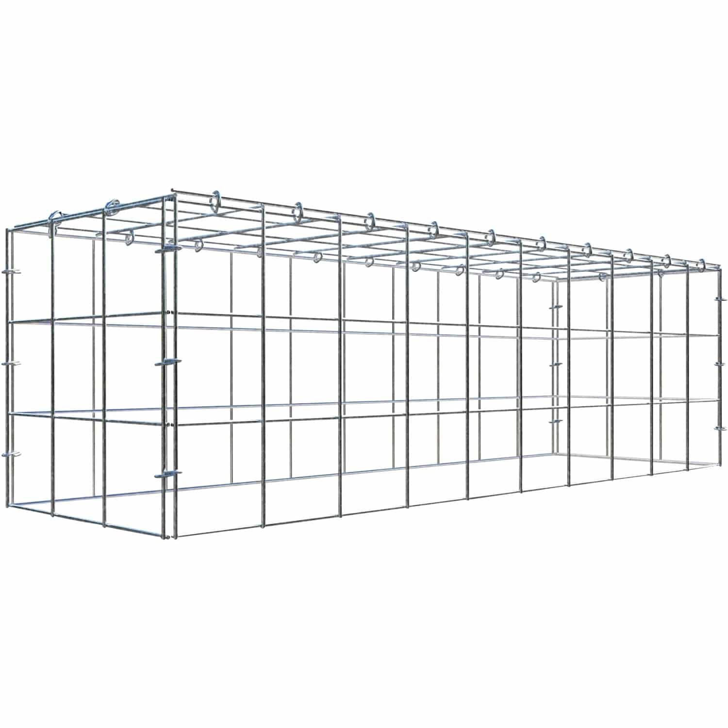 Gabiona C-Ring-Gabione-Anbaukorb Typ 3 30 x 100 x 30 cm Maschenw 10 x 10 cm