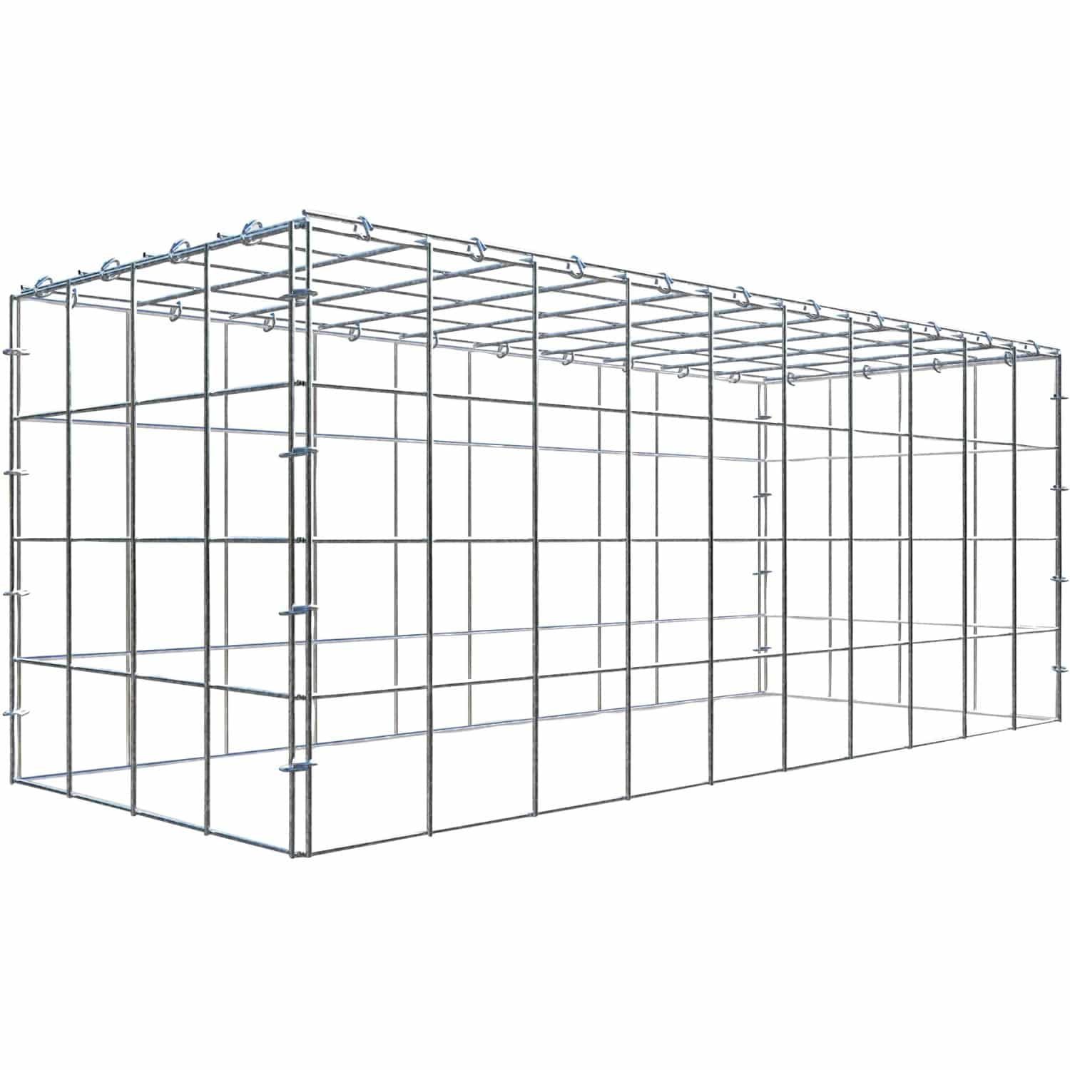 Gabiona C-Ring-Gabione-Anbaukorb Typ 3 40 x 100 x 40 cm Maschenw 10 x 10 cm