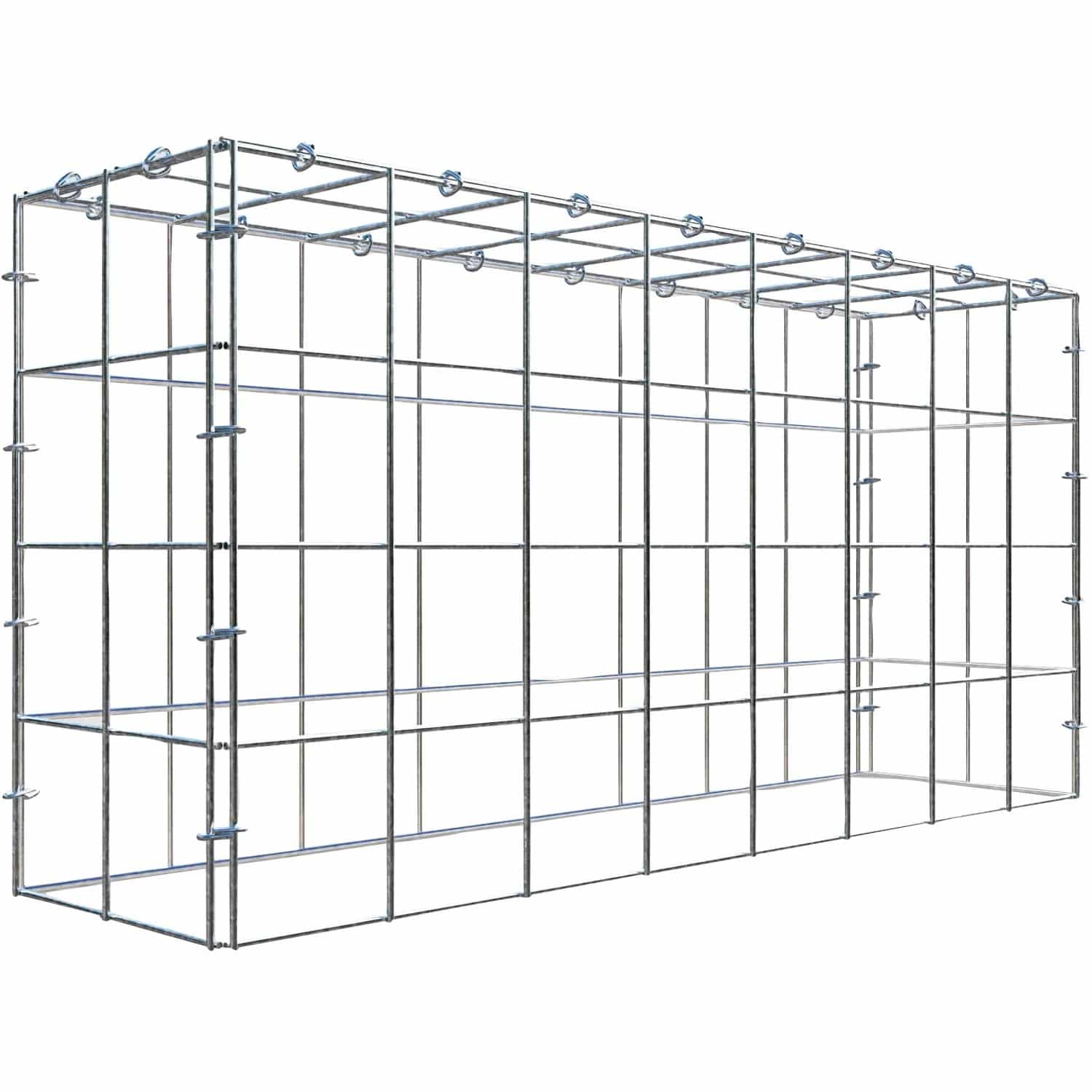 Gabiona C-Ring-Gabione-Anbaukorb Typ 3 40 x 80 x 20 cm Maschenw 10 x 10 cm