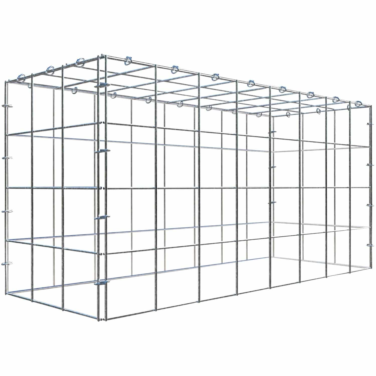 Gabiona C-Ring-Gabione-Anbaukorb Typ 3 40 x 80 x 30 cm Maschenw 10 x 10 cm
