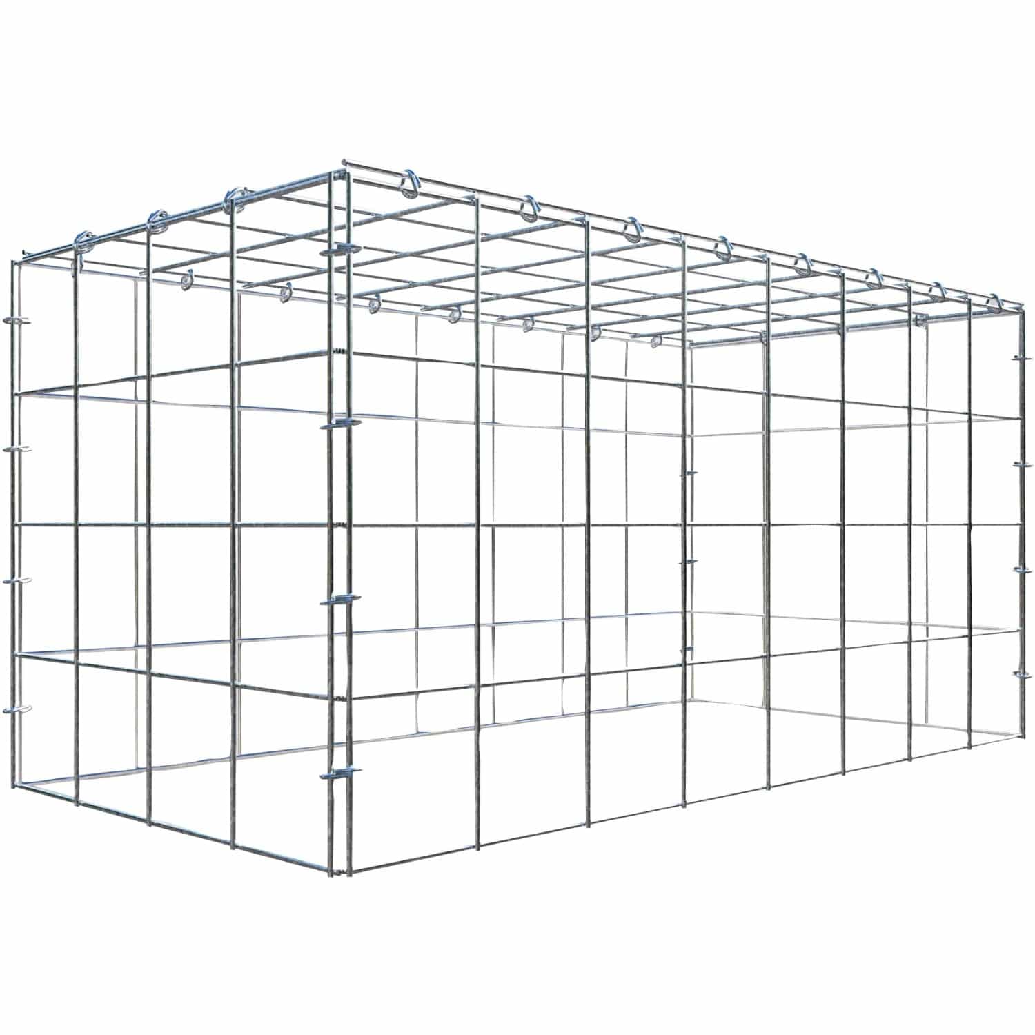 Gabiona C-Ring-Gabione-Anbaukorb Typ 3 40 x 80 x 40 cm Maschenw 10 x 10 cm