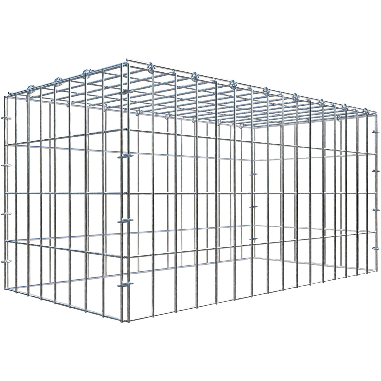 Gabiona C-Ring-Gabione-Anbaukorb Typ 3 40 x 80 x 40 cm Maschenw 5 x 10 cm