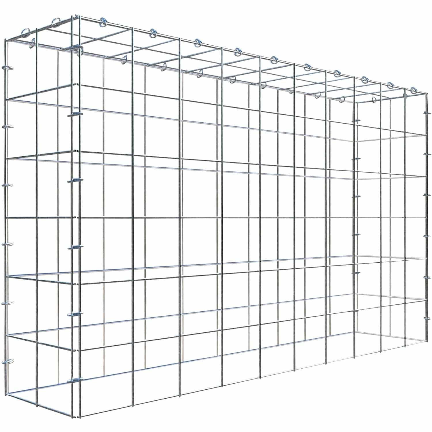 Gabiona C-Ring-Gabione-Anbaukorb Typ 3 60 x 100 x 20 cm Maschenw 10 x 10 cm