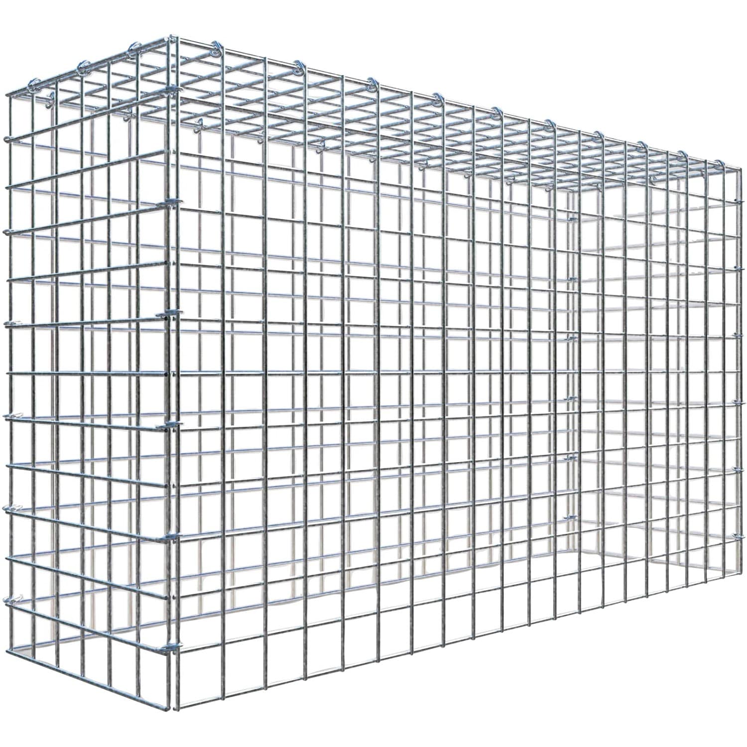 Gabiona C-Ring-Gabione-Anbaukorb Typ 3 60 x 100 x 30 cm Maschenw 5 x 5 cm
