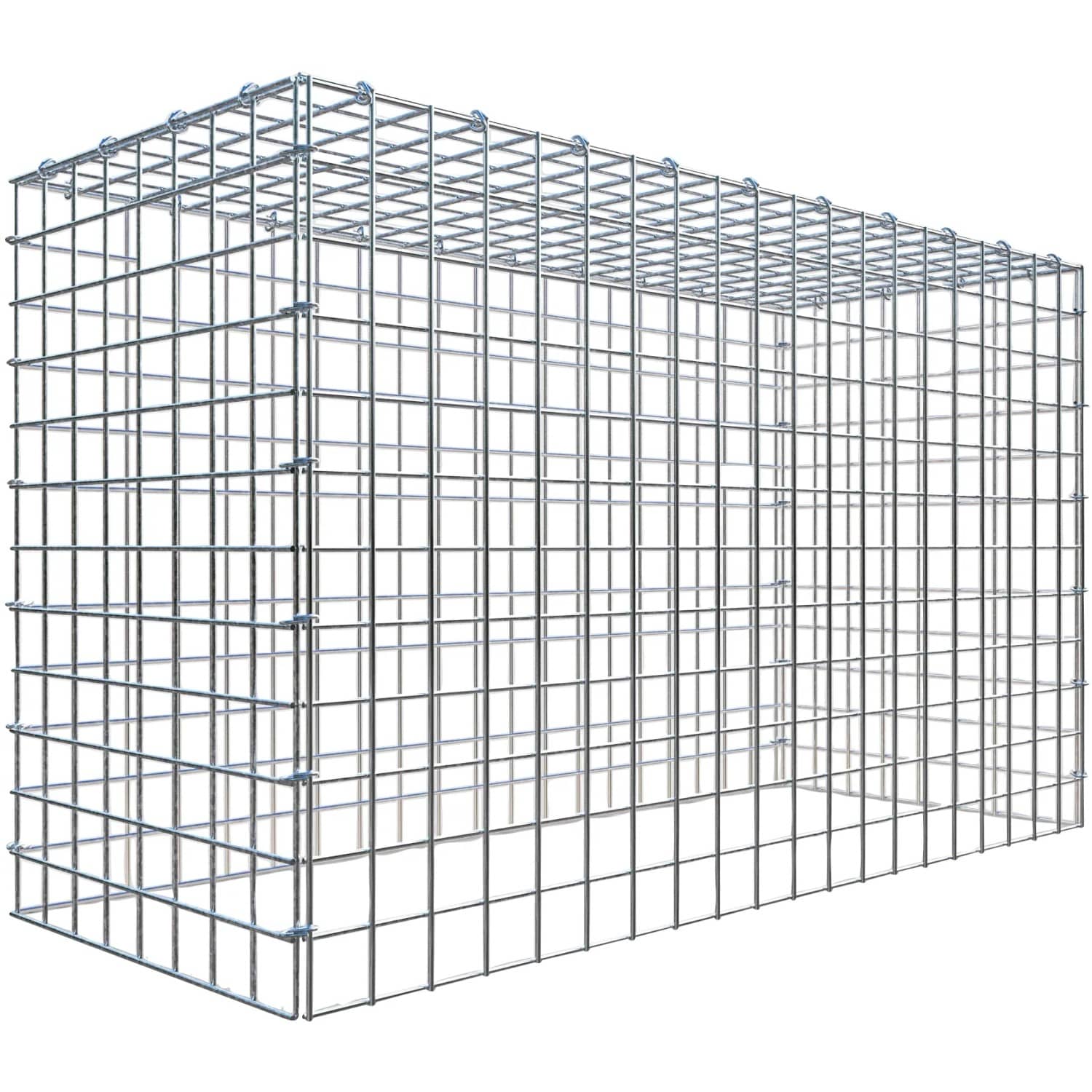 Gabiona C-Ring-Gabione-Anbaukorb Typ 3 60 x 100 x 40 cm Maschenw 5 x 5 cm