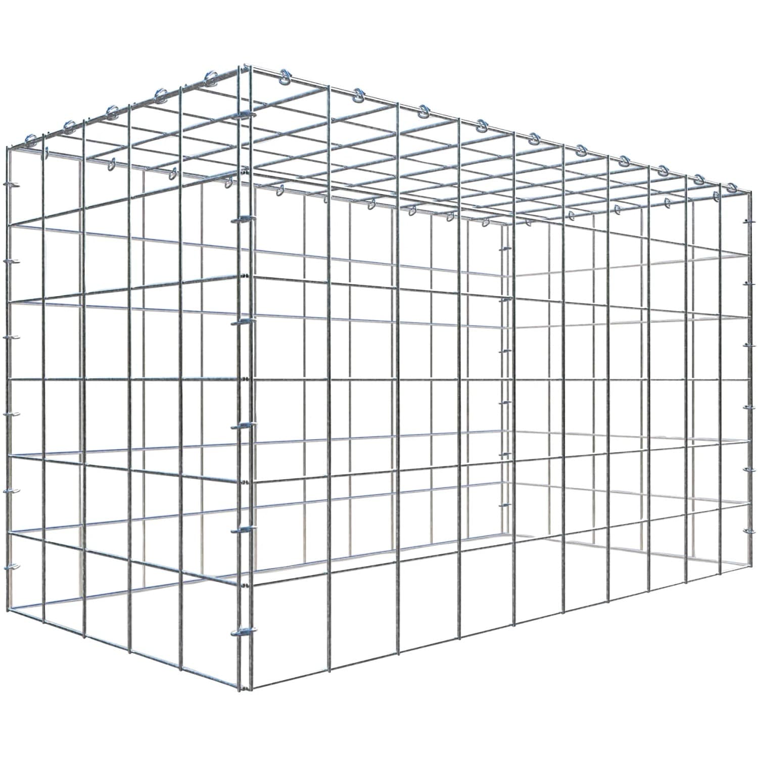 Gabiona C-Ring-Gabione-Anbaukorb Typ 3 60 x 100 x 50 cm Maschenw 10 x 10 cm