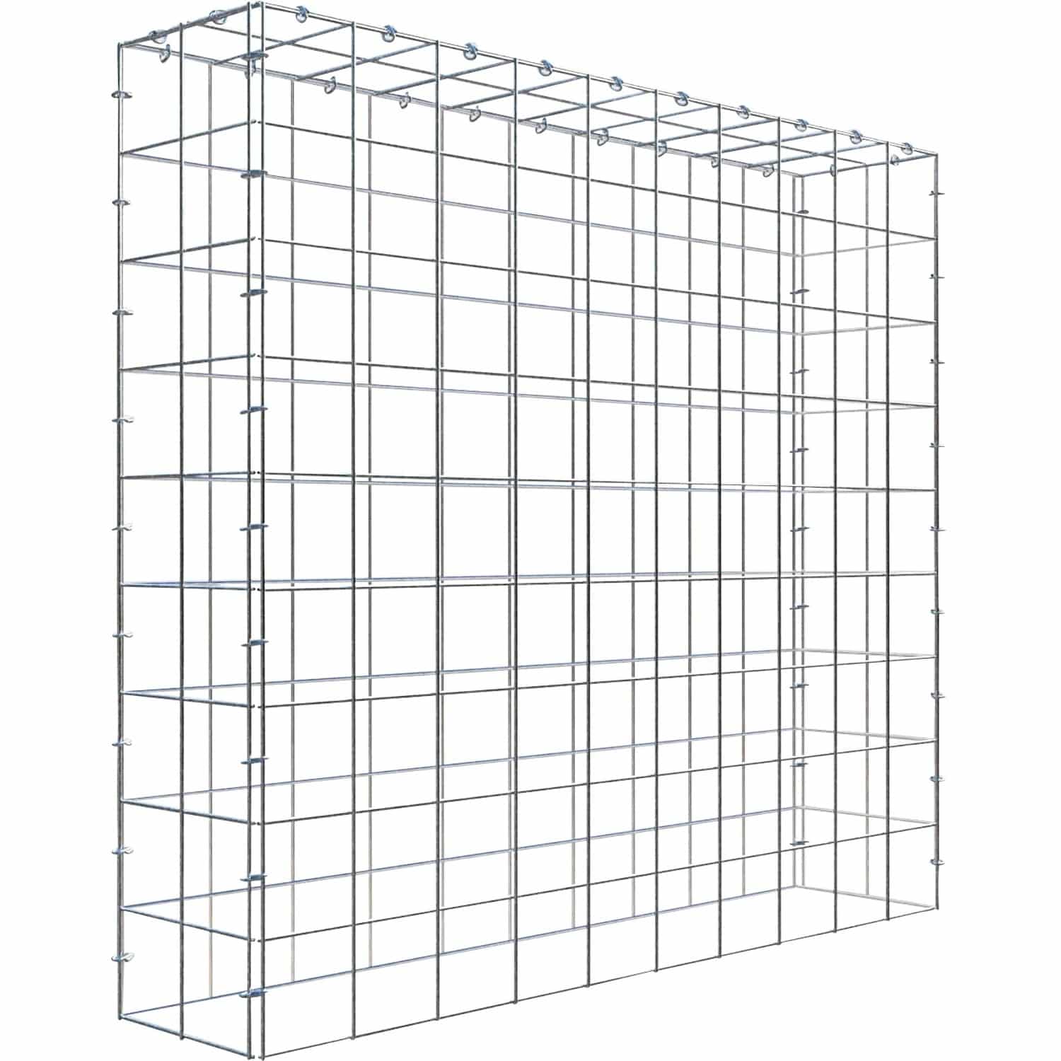 Gabiona C-Ring-Gabione-Anbaukorb Typ 3 90 x 100 x 20 cm Maschenw 10 x 10 cm
