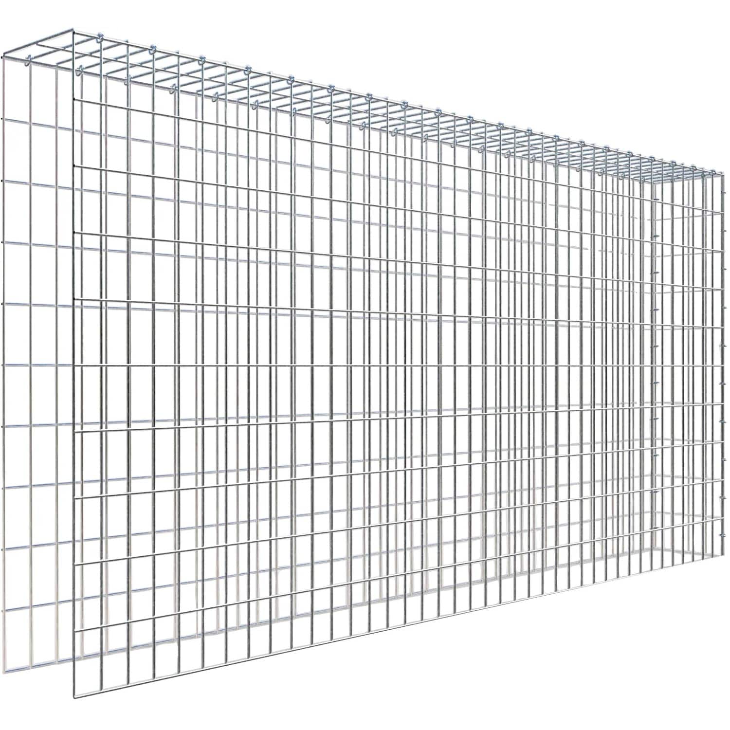 Gabiona C-Ring-Gabione-Anbaukorb Typ 4 100 x 200 x 20 cm Maschenw 5 x 10 cm