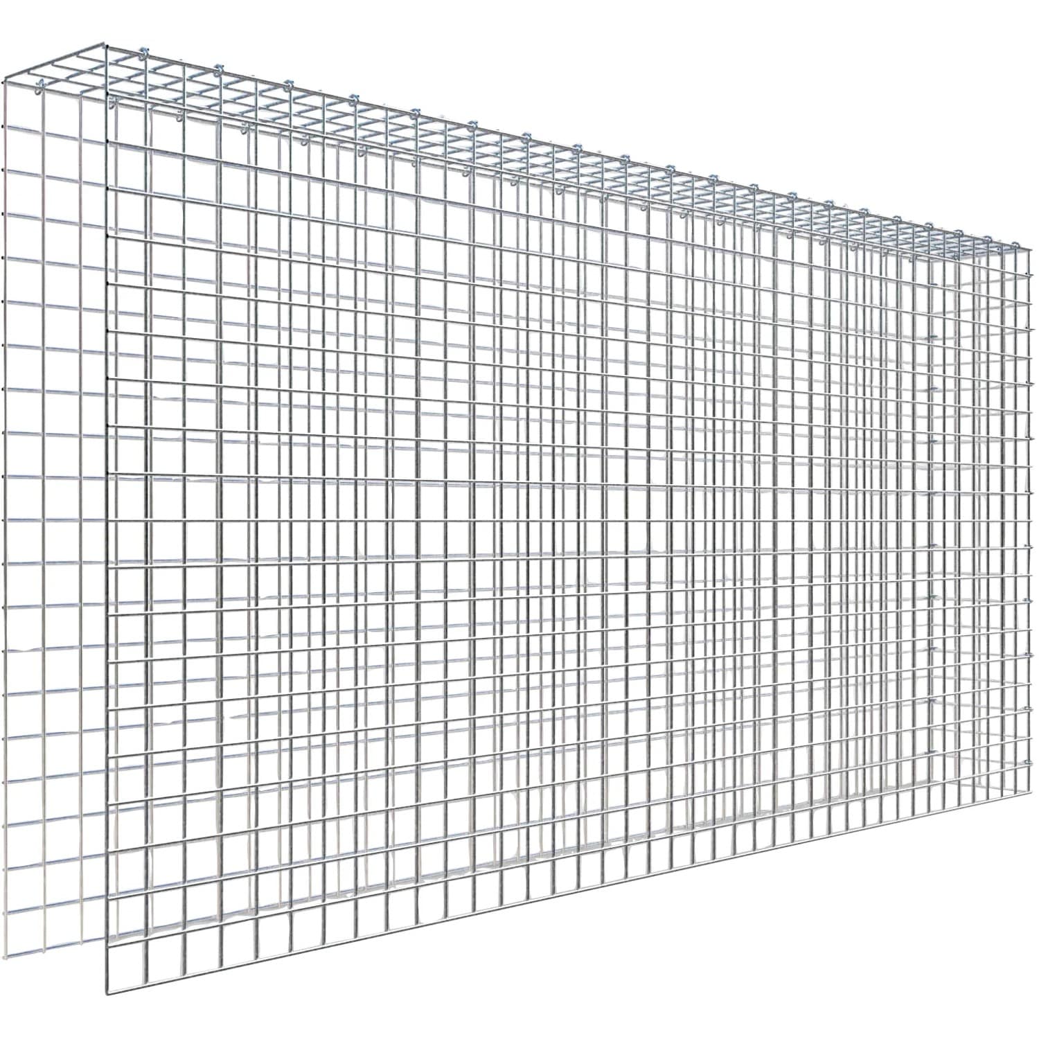 Gabiona C-Ring-Gabione-Anbaukorb Typ 4 100 x 200 x 20 cm Maschenw 5 x 5 cm