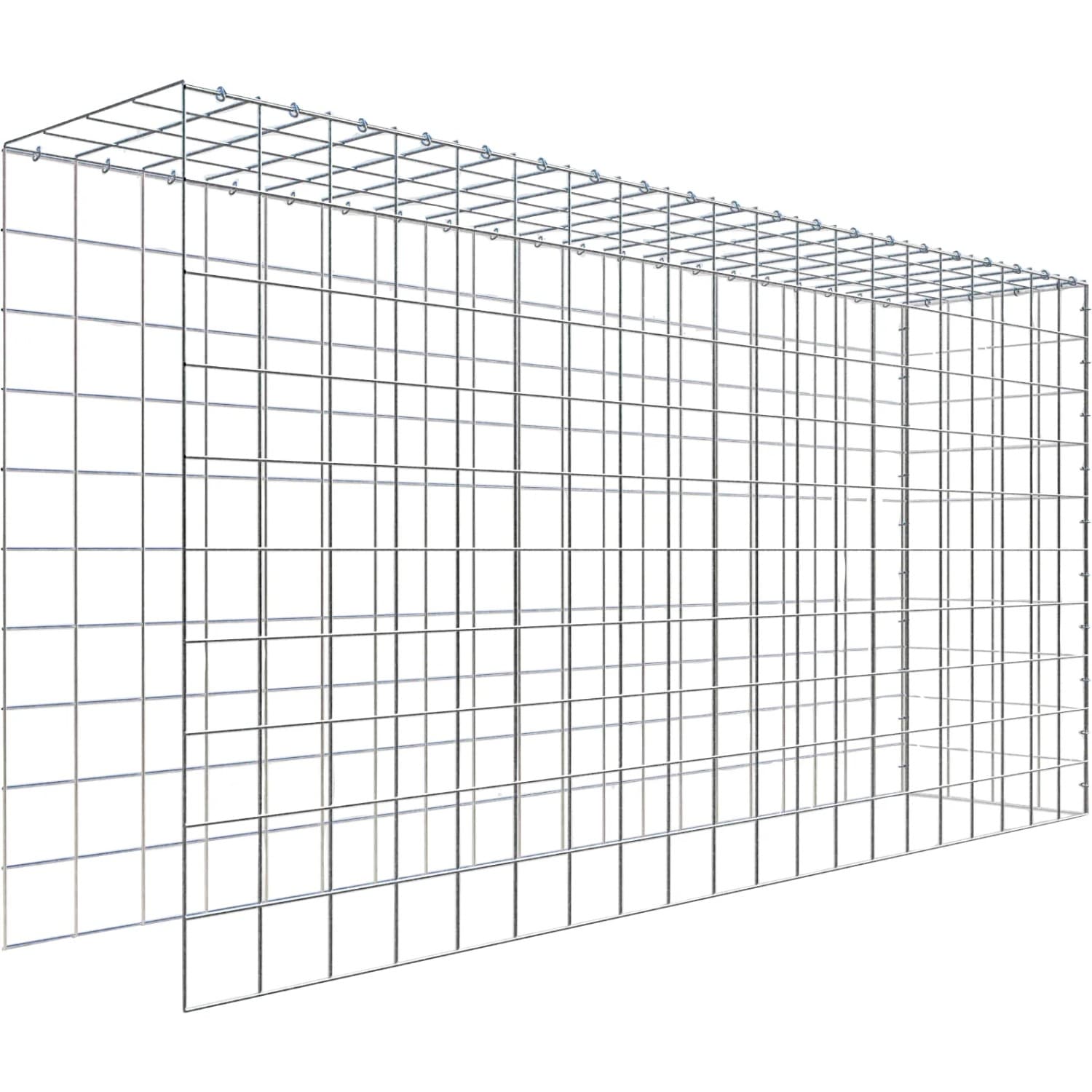 Gabiona C-Ring-Gabione-Anbaukorb Typ 4 100 x 200 x 40 cm Maschenw 10 x 10 cm