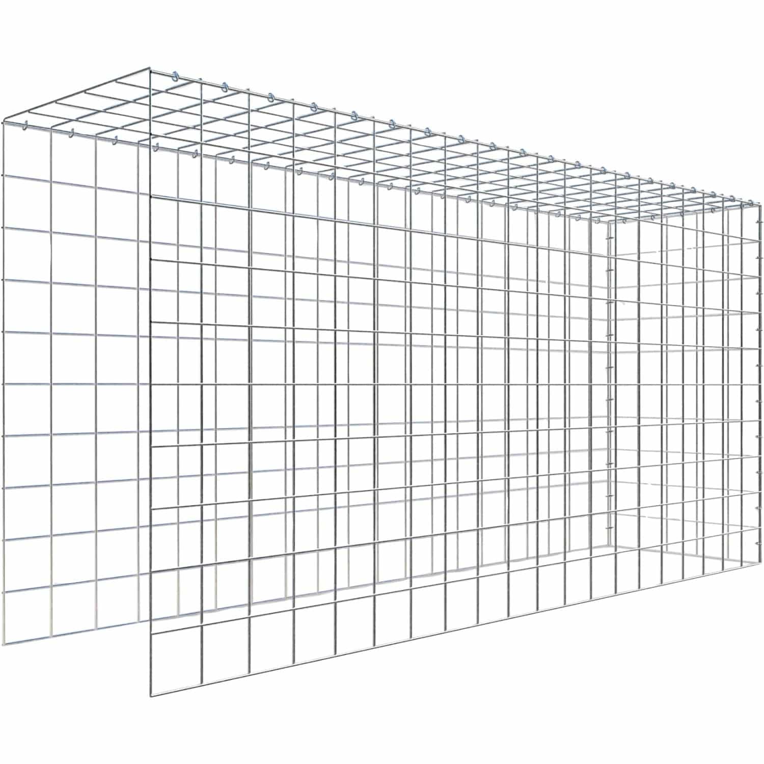 Gabiona C-Ring-Gabione-Anbaukorb Typ 4 100 x 200 x 50 cm Maschenw 10 x 10 cm