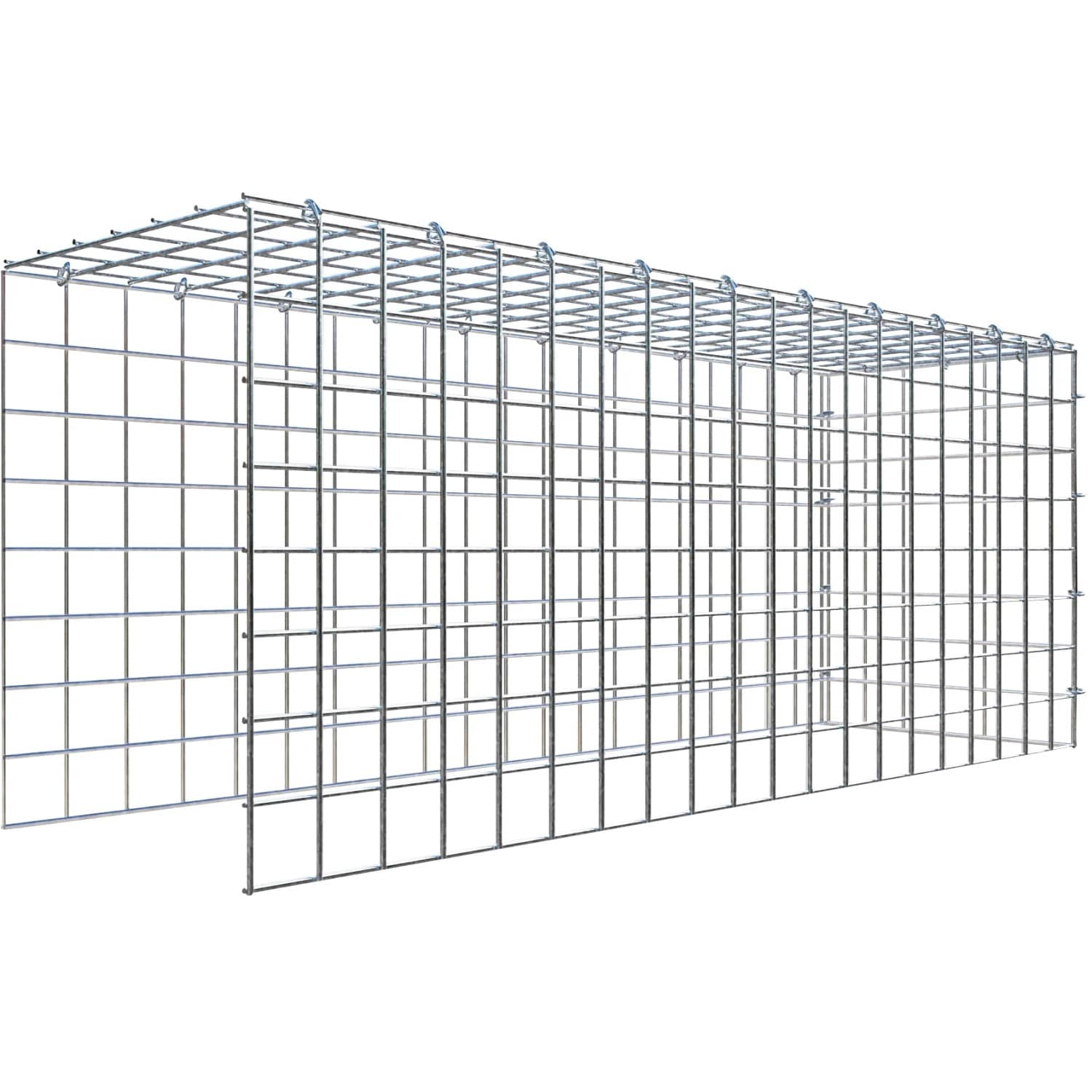 Gabiona C-Ring-Gabione-Anbaukorb Typ 4 40 x 100 x 30 cm Maschenw 5 x 5 cm
