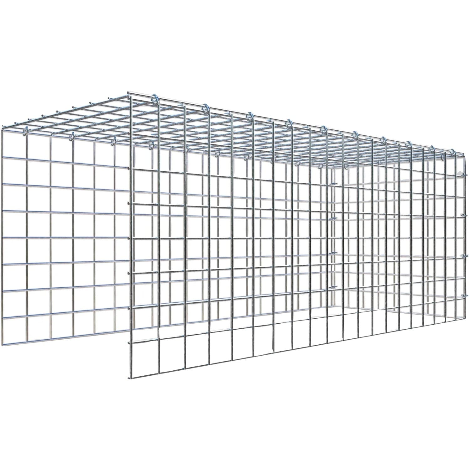 Gabiona C-Ring-Gabione-Anbaukorb Typ 4 40 x 100 x 40 cm Maschenw 5 x 5 cm