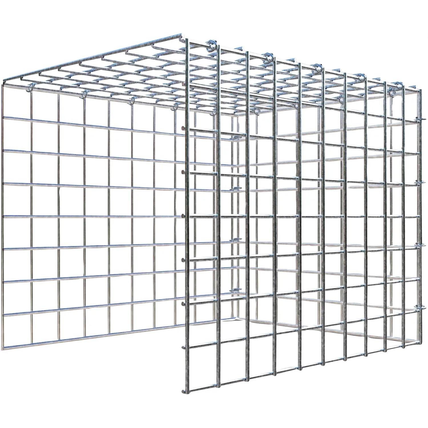 Gabiona C-Ring-Gabione-Anbaukorb Typ 4 40 x 50 x 40 cm Maschenw 5 x 5 cm