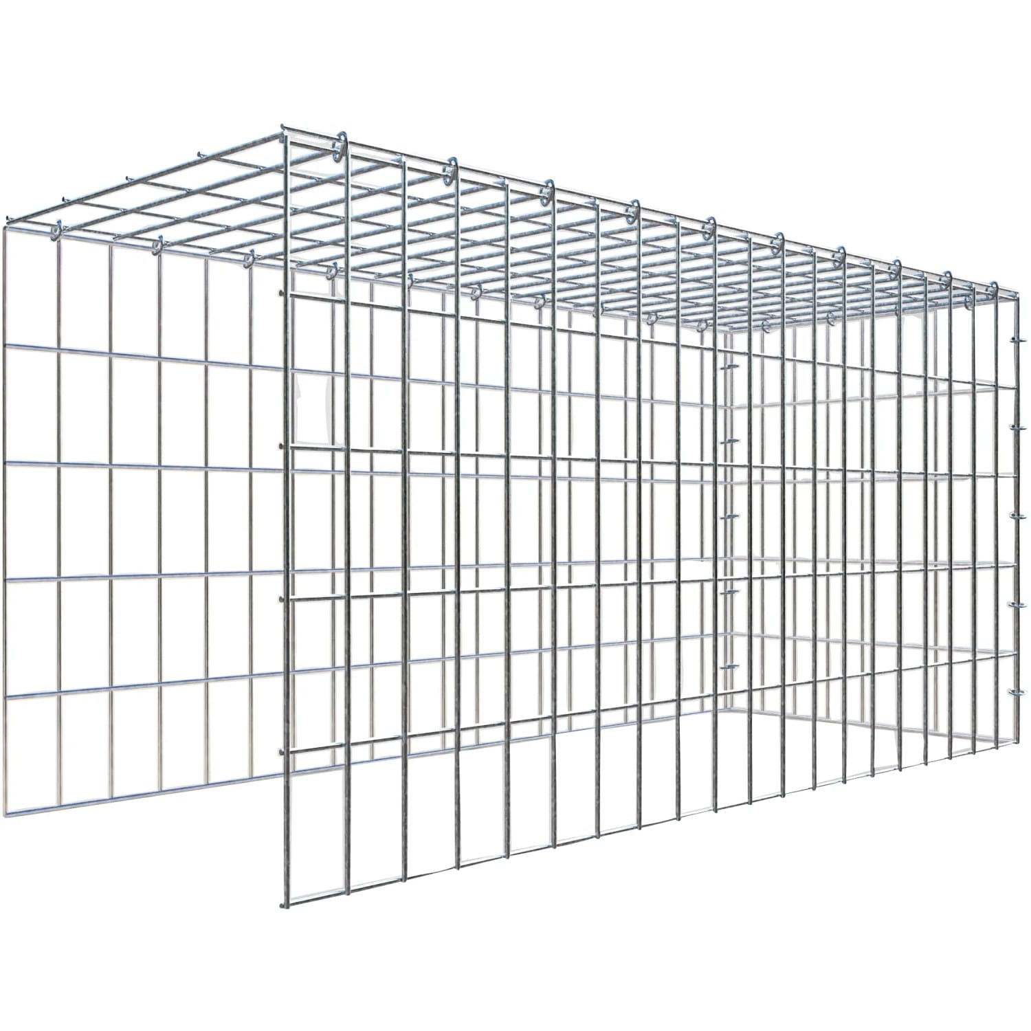 Gabiona C-Ring-Gabione-Anbaukorb Typ 4 50 x 100 x 40 cm Maschenw 5 x 10 cm