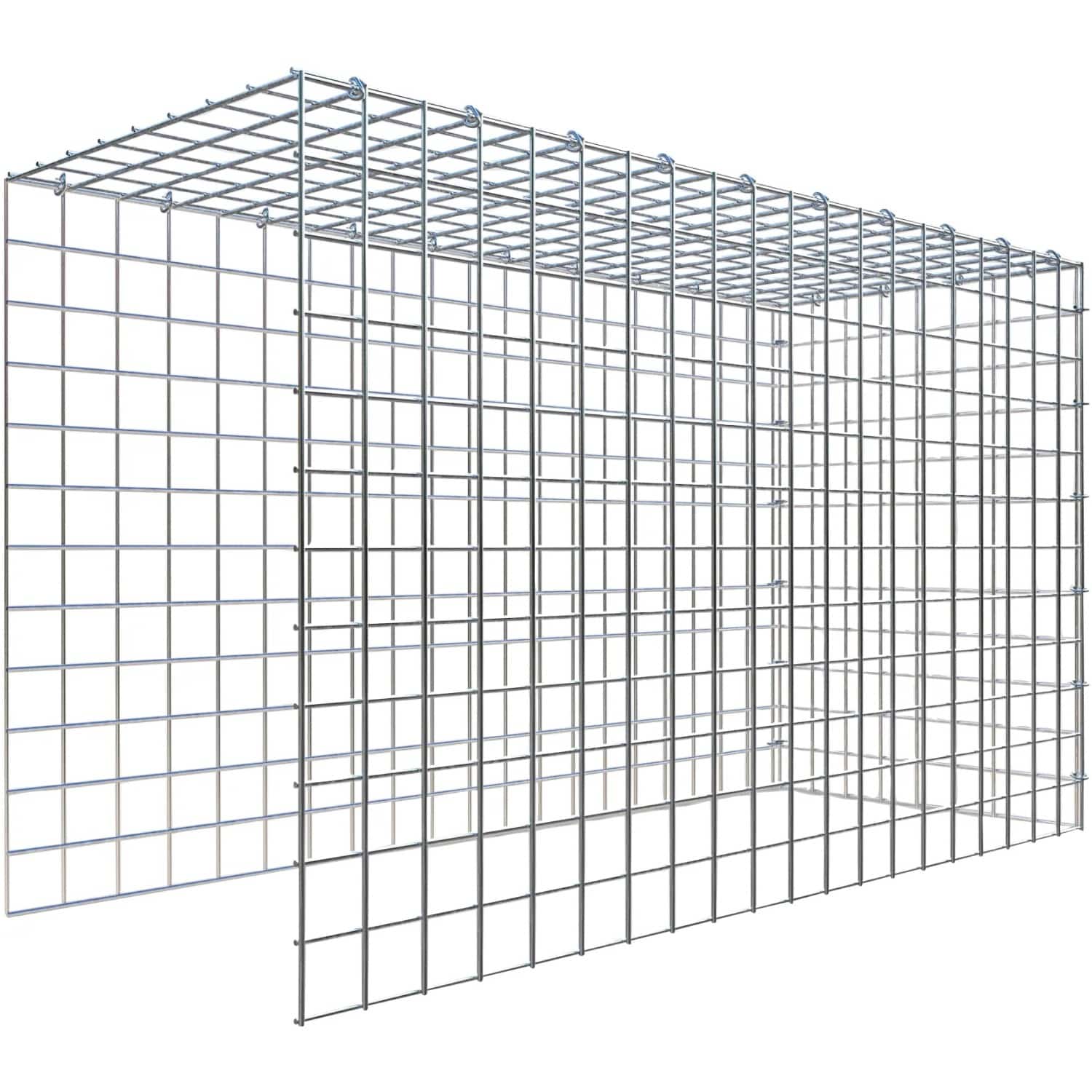 Gabiona C-Ring-Gabione-Anbaukorb Typ 4 60 x 100 x 40 cm Maschenw 5 x 5 cm