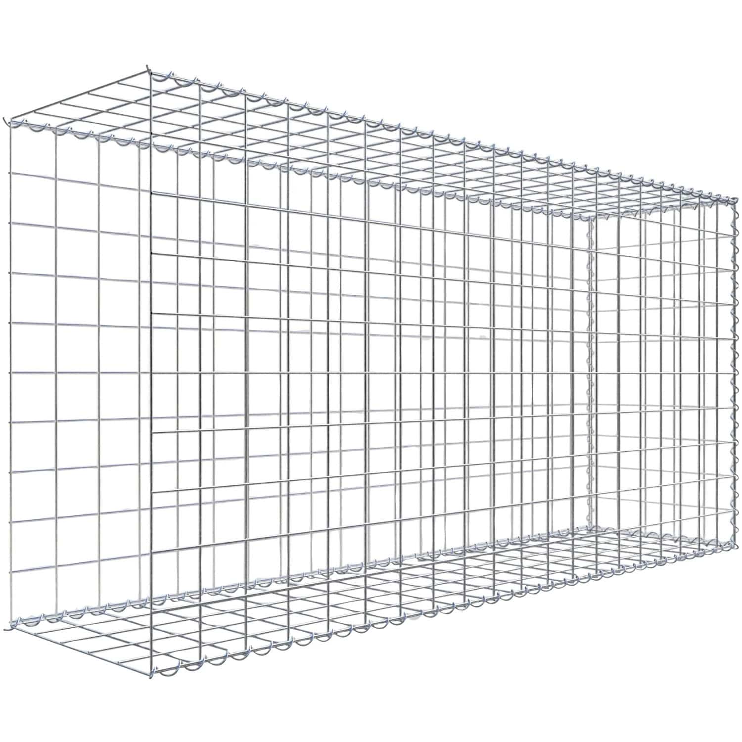 Gabiona Gabione-Anbaukorb Typ 2 100 x 200 x 50 cm Maschenw 10 x 10 cm
