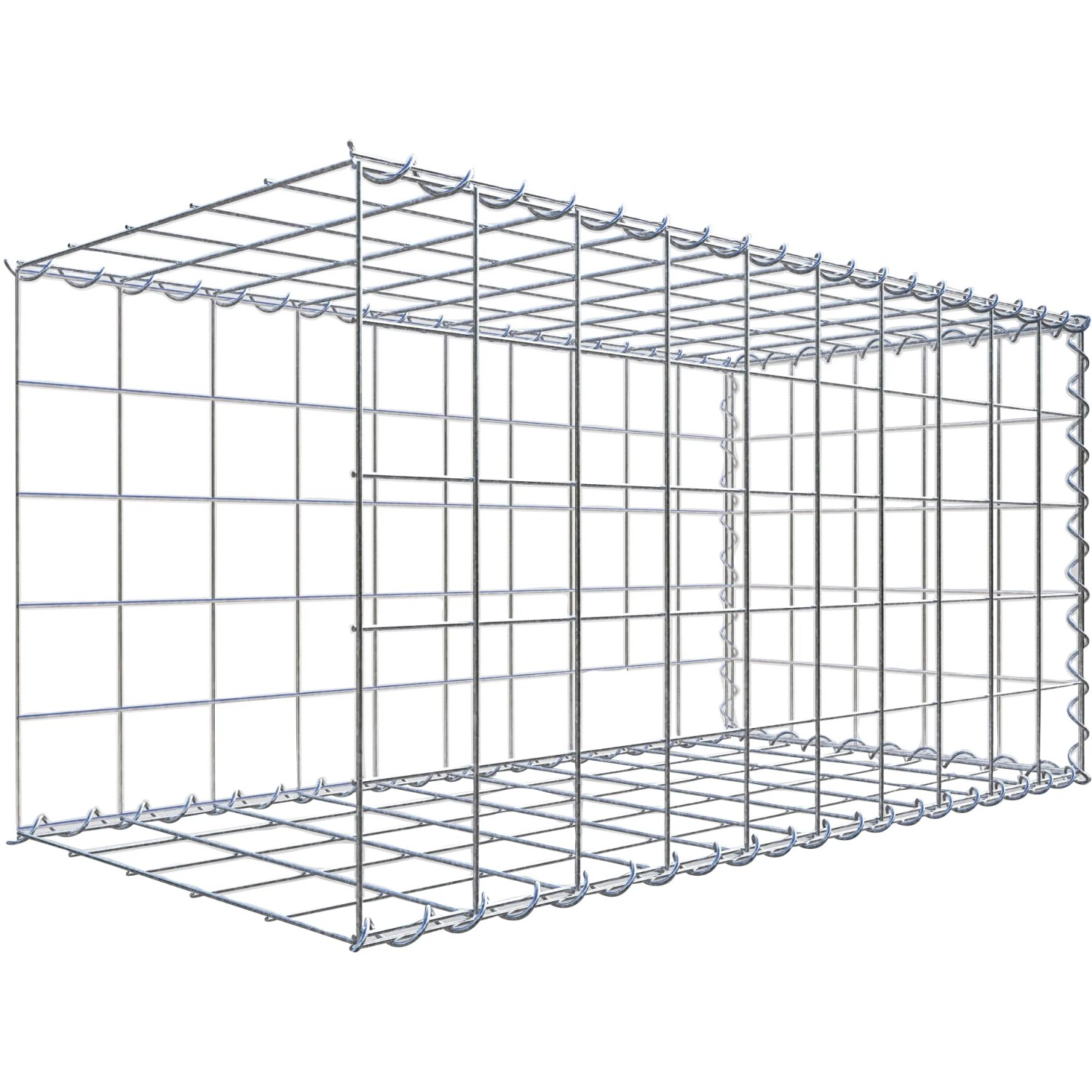 Gabiona Gabione-Anbaukorb Typ 2 50 x 100 x 50 cm Maschenw 10 x 10 cm