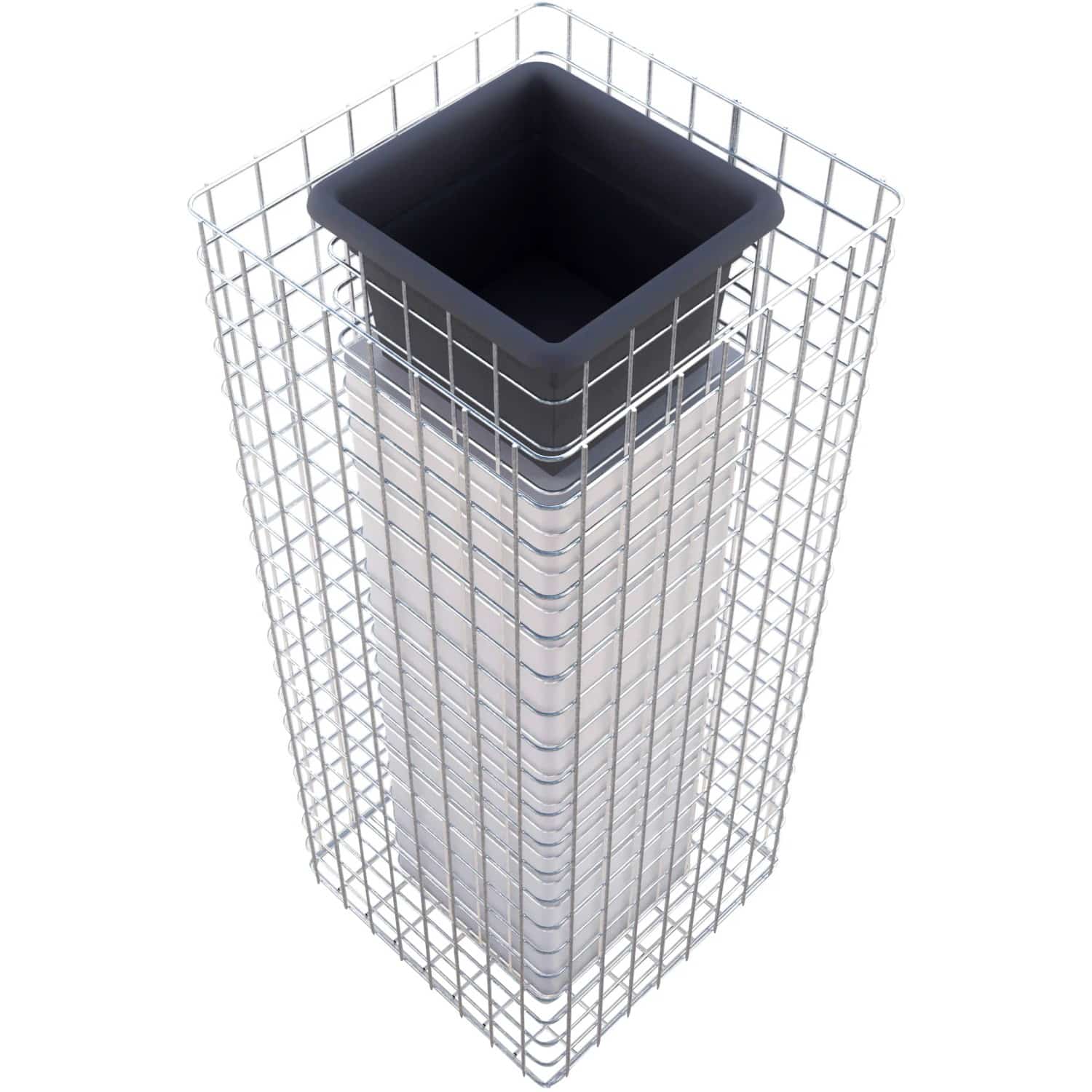 Gabiona Gabionen-Blumensäule eckig feuerverz 102 x 42 x 42 cm Maschenw 5 x 5 cm