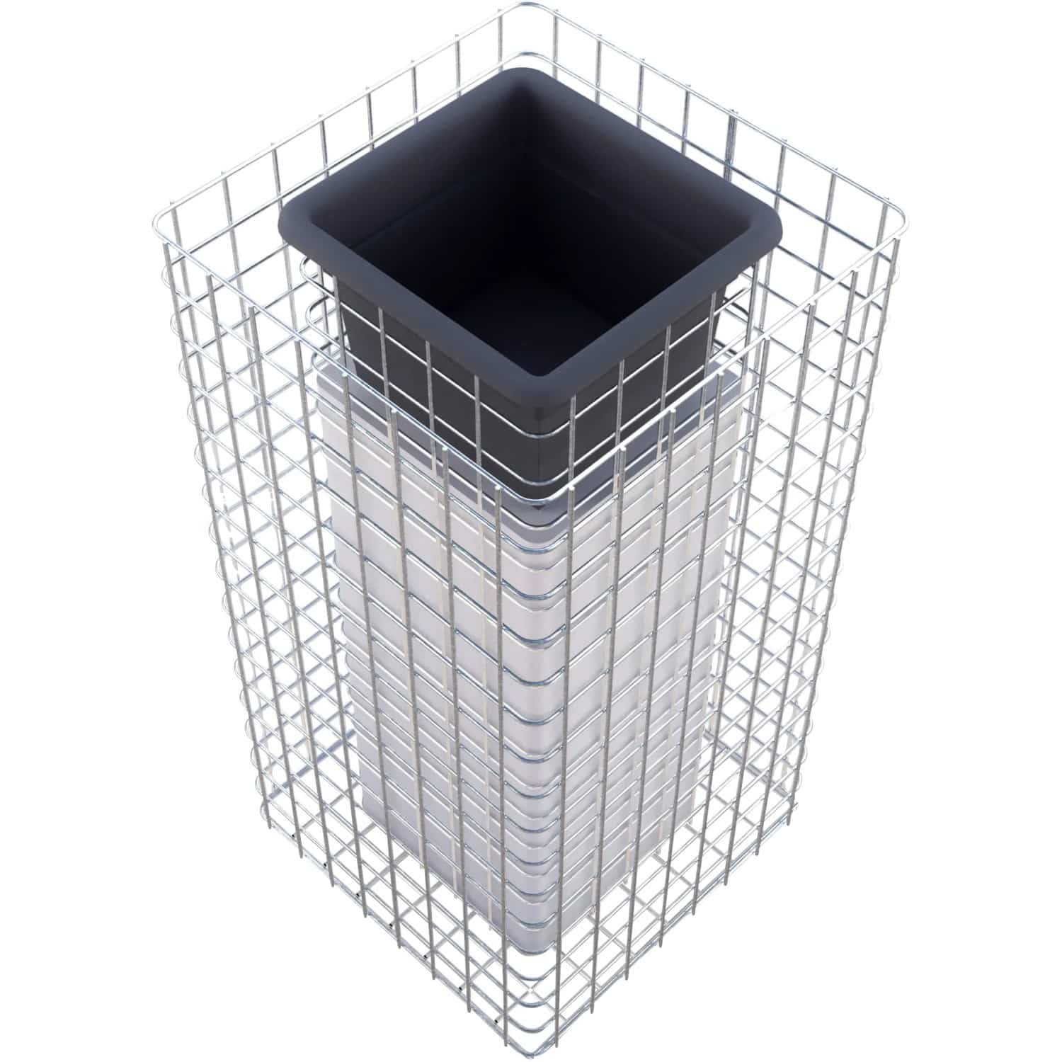 Gabiona Gabionen-Blumensäule eckig feuerverz 82 x 42 x 42 cm Maschenw 5 x 5 cm