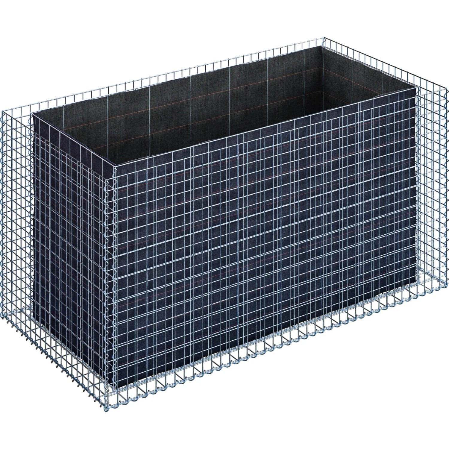 Gabiona Gabionen-Hochbeet eckig 100 x 200 x 100 cm Maschenw 5 x 5 cm Wand 10 cm