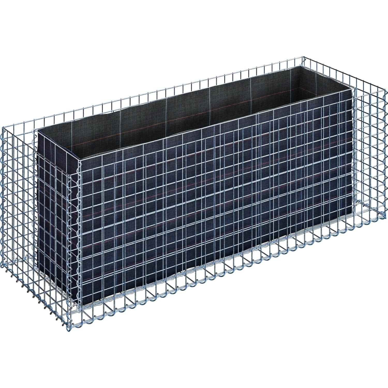 Gabiona Gabionen-Hochbeet eckig 60 cm x 170 cm x 60 cm Maschenw 5 cm x 5 cm