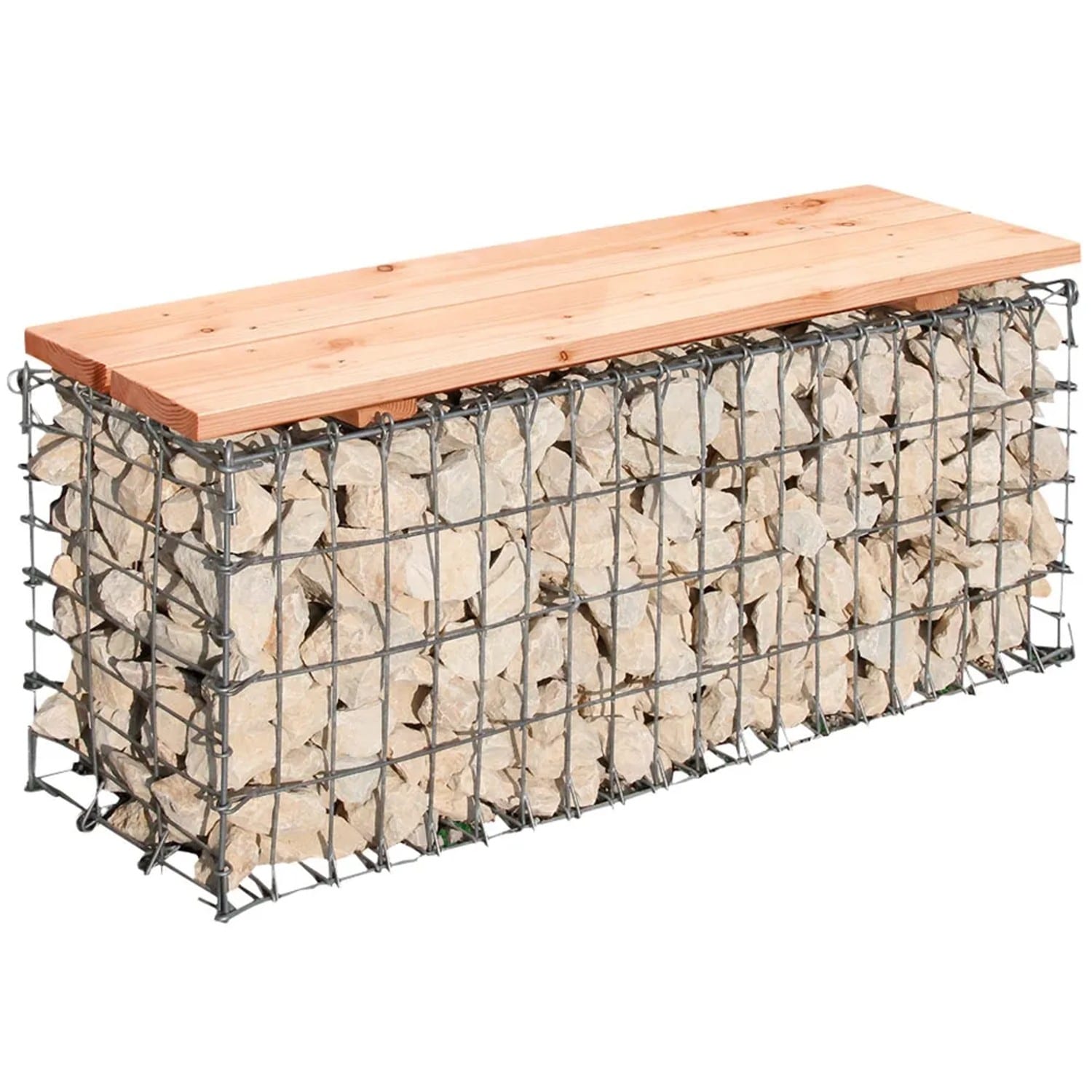 Gabionen-Gartenbank 100 cm x 46 cm x 30 cm