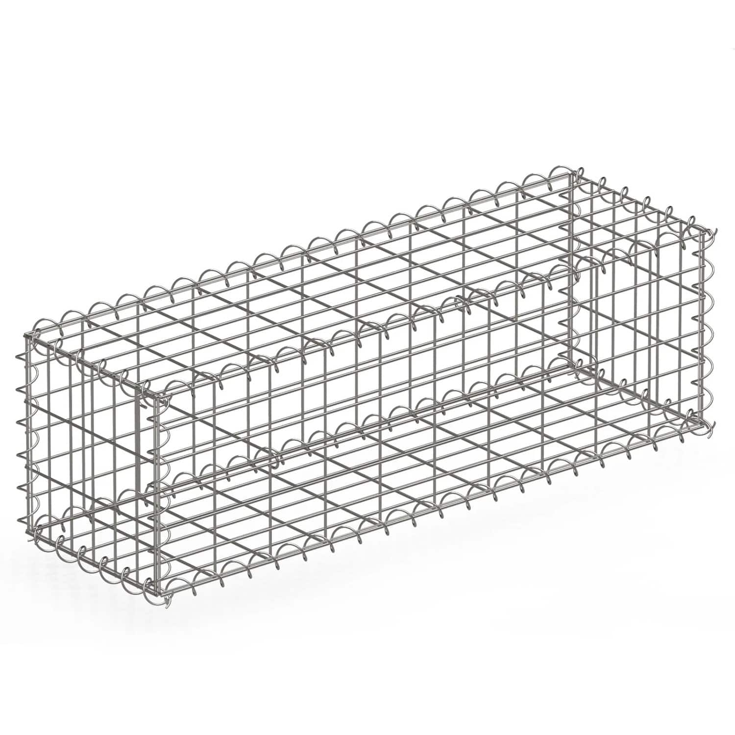 KARAT Gabionenkorb Lenox Steinkorb Zaun Sichtschutz Verzinkt 100 x 30 x 30 cm