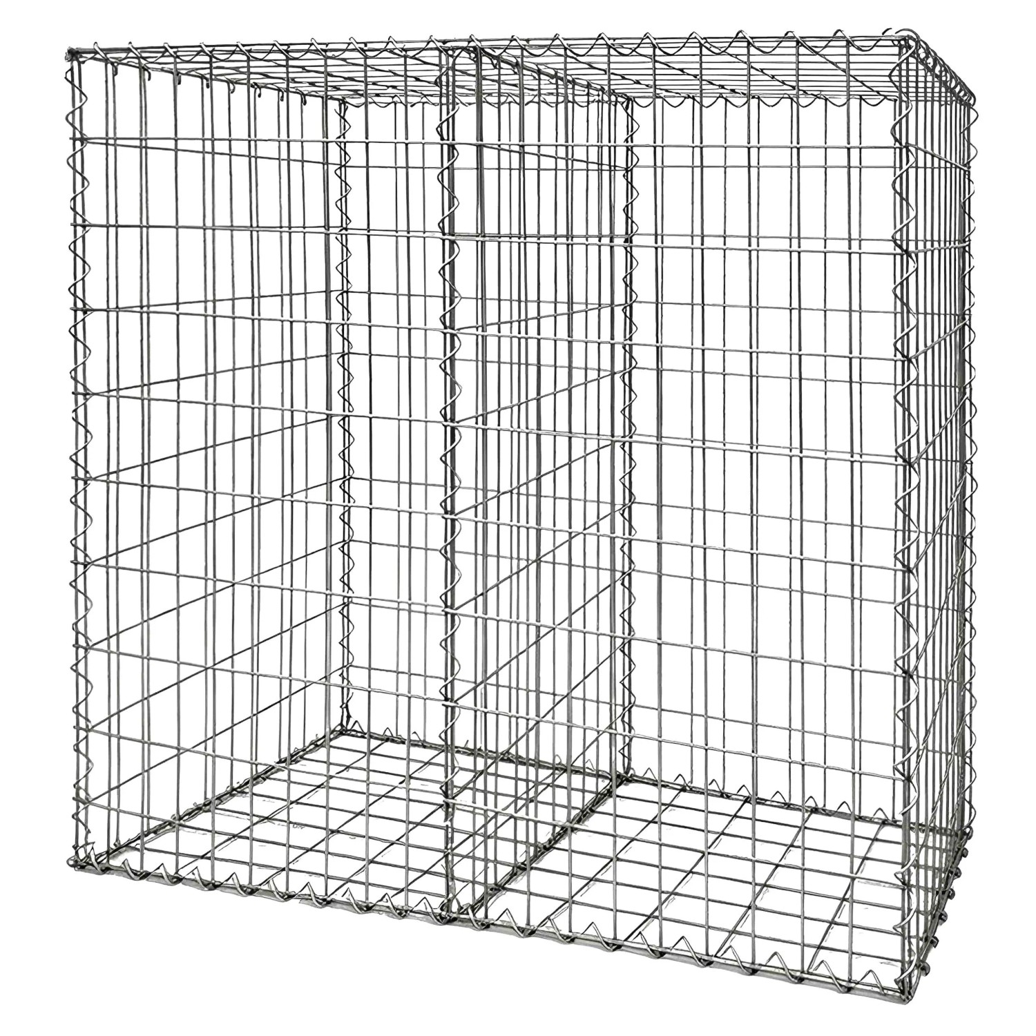 Relaxdays Gabione Stahl Silber Feuerverzinkt 100 cm x 50 cm x 100 cm
