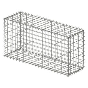 Relaxdays Gabione Stahl Silber Verzinkt 100 cm x 50 cm x 30 cm