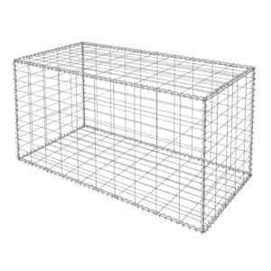 Relaxdays Gabione Stahl Silber Verzinkt 100 cm x 50 cm x 50 cm