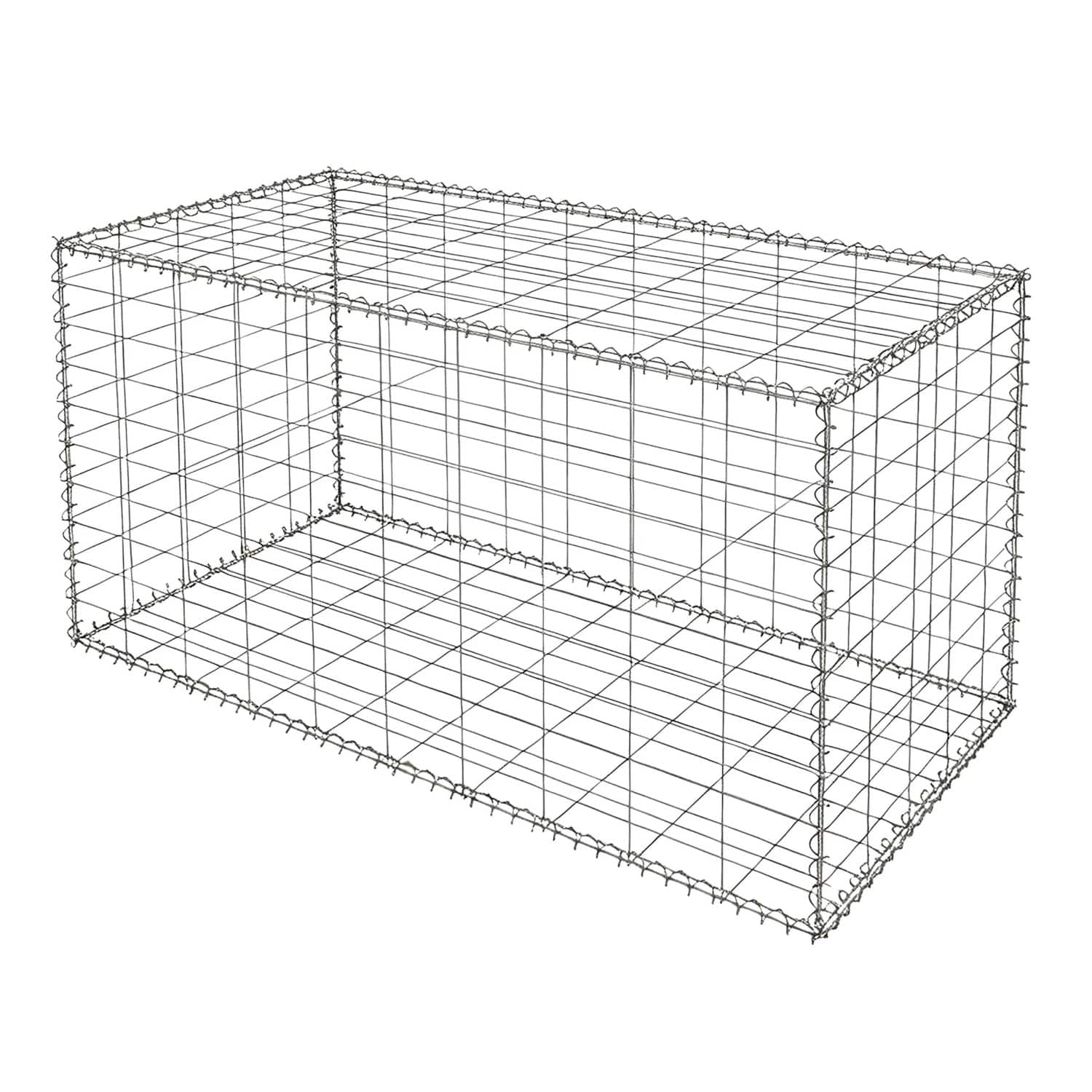 Relaxdays Gabione Stahl Silber Verzinkt 100 cm x 50 cm x 50 cm