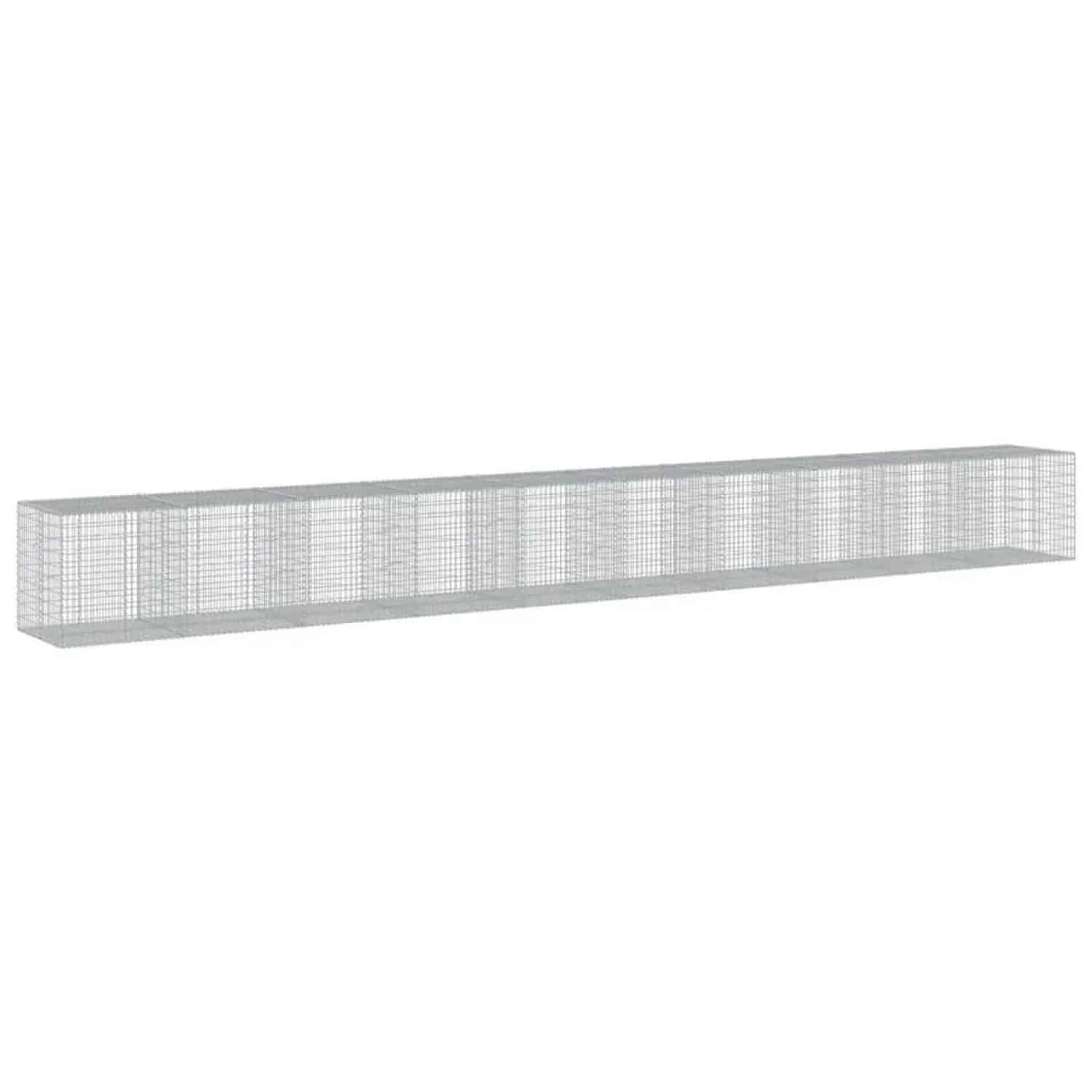 vidaXL Gabione mit Deckel 1000x100x100 cm Verzinktes Eisen 3295208