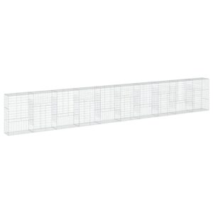 vidaXL Gabione mit Deckel 1000x50x150 cm Verzinktes Eisen 3295163