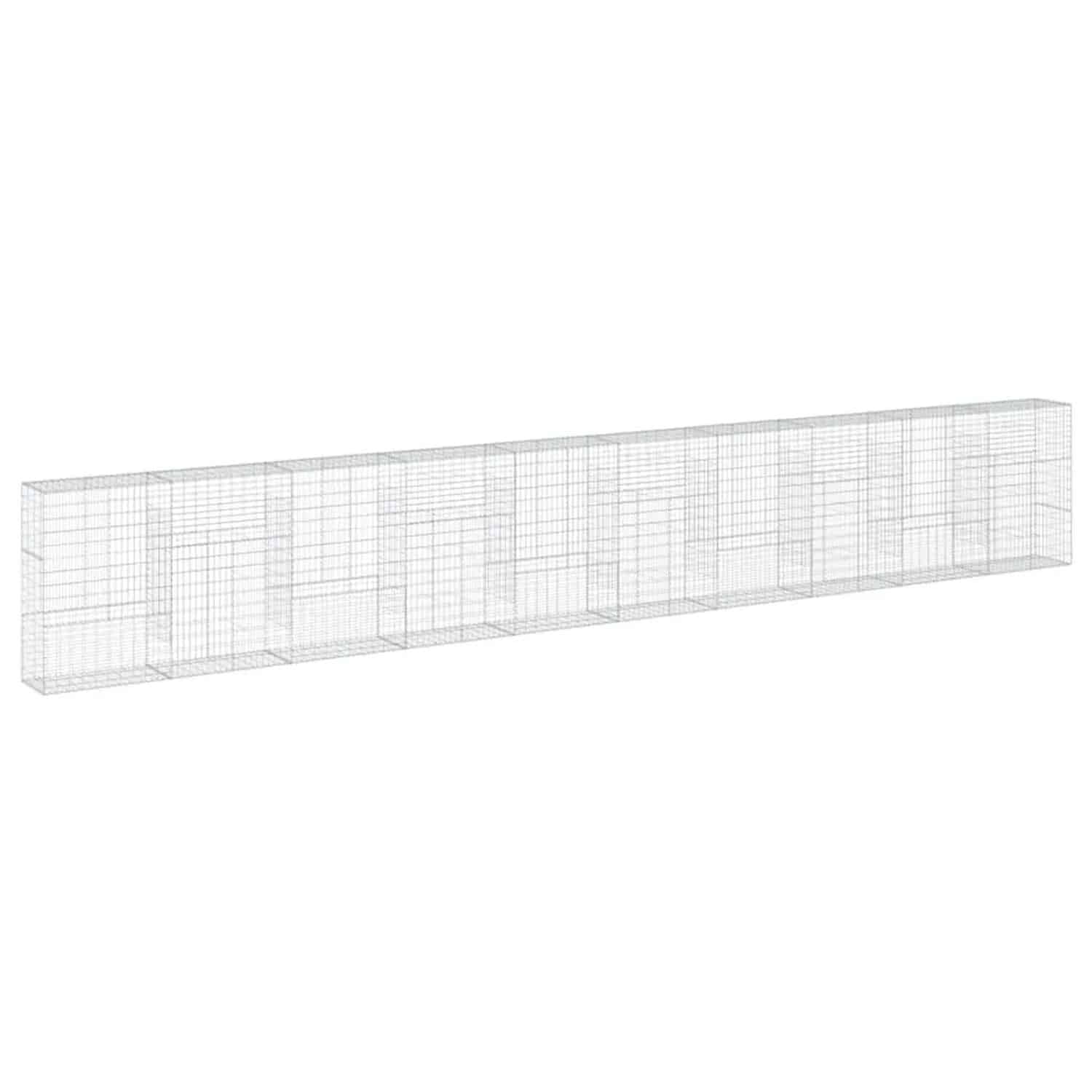 vidaXL Gabione mit Deckel 1000x50x150 cm Verzinktes Eisen 3295163