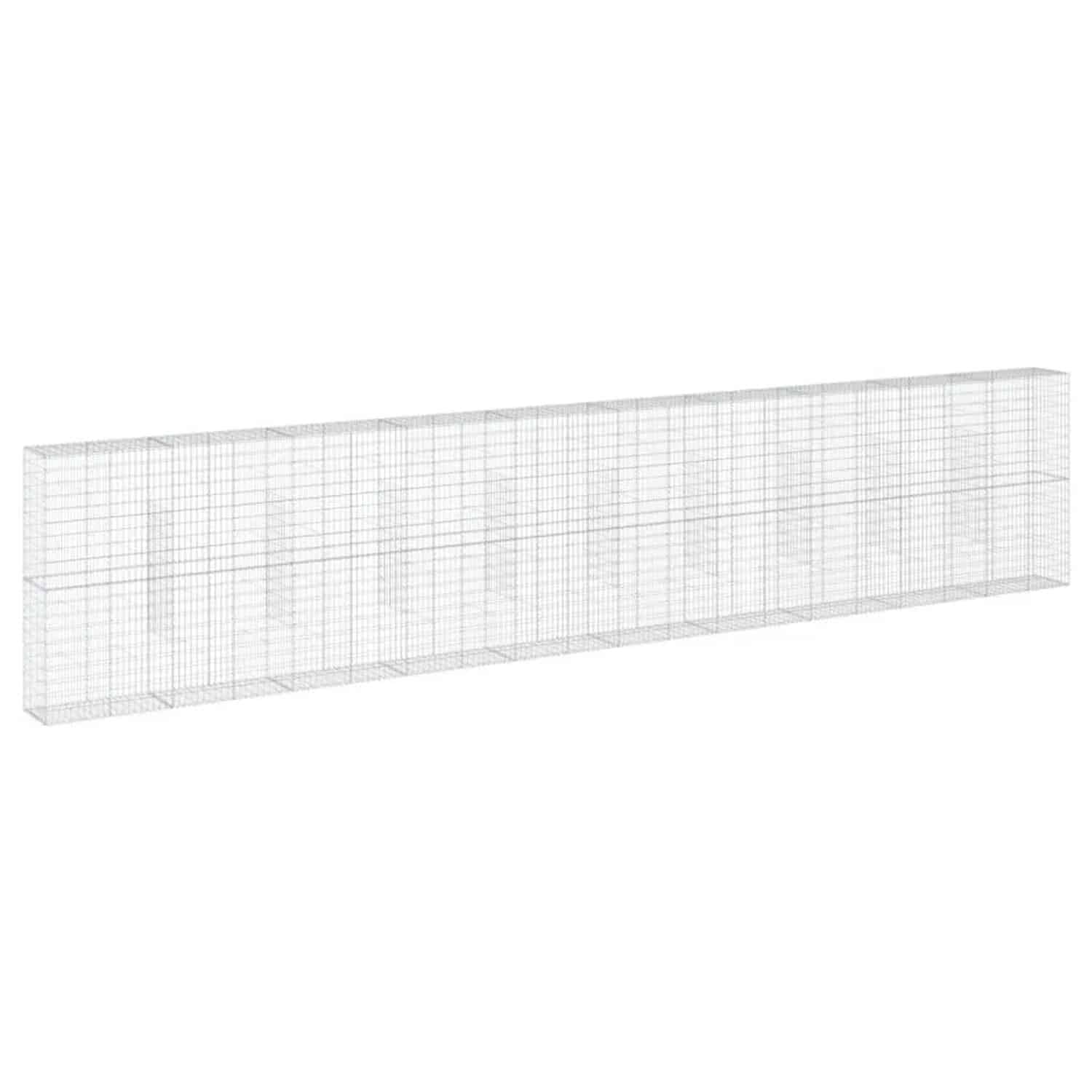 vidaXL Gabione mit Deckel 1000x50x200 cm Verzinktes Eisen 3295175