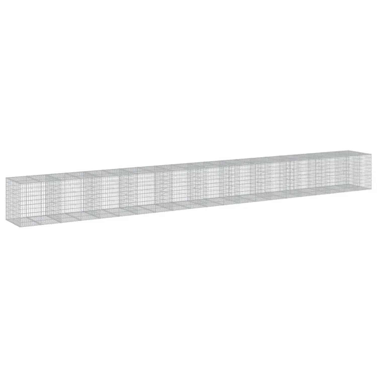 vidaXL Gabione mit Deckel 1050x100x100 cm Verzinktes Eisen 3295209