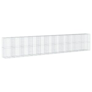 vidaXL Gabione mit Deckel 1100x100x200 cm Verzinktes Eisen 3295245