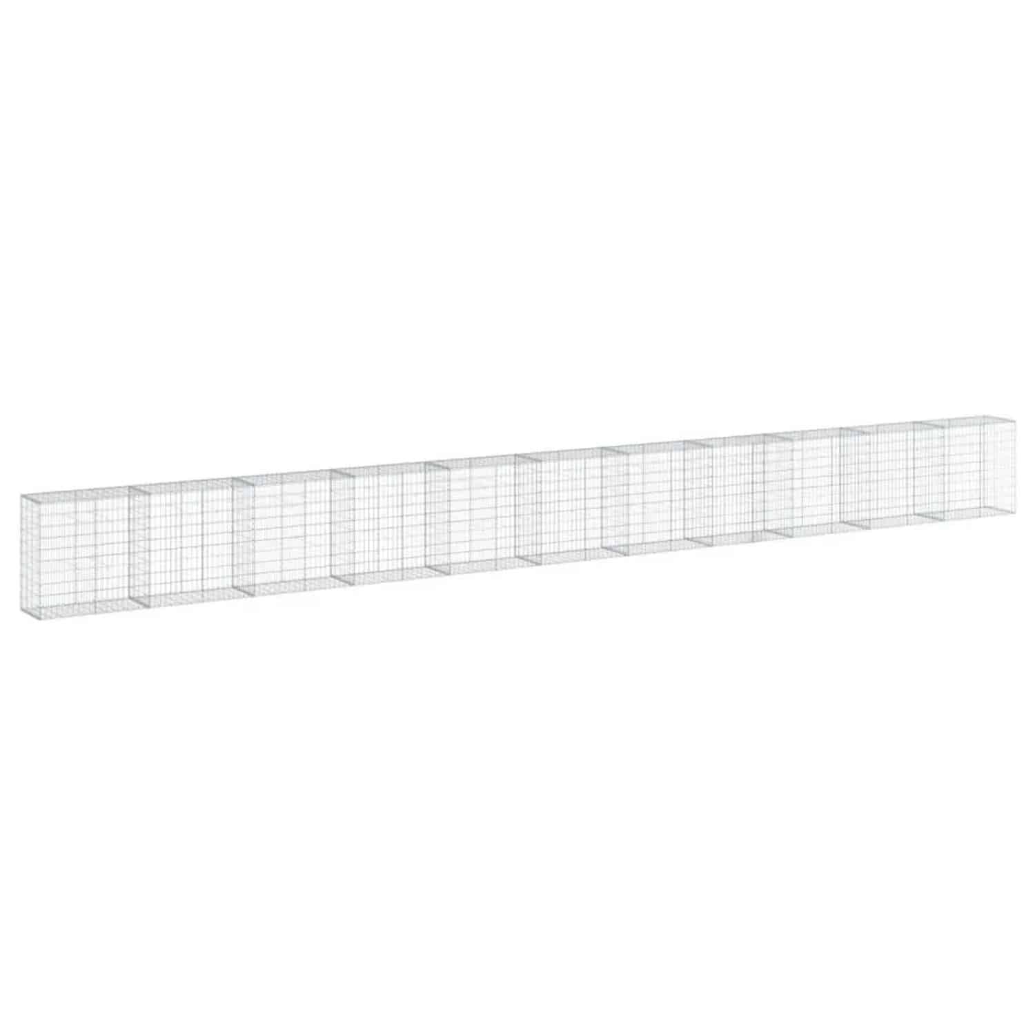 vidaXL Gabione mit Deckel 1100x50x100 cm Verzinktes Eisen 3295152
