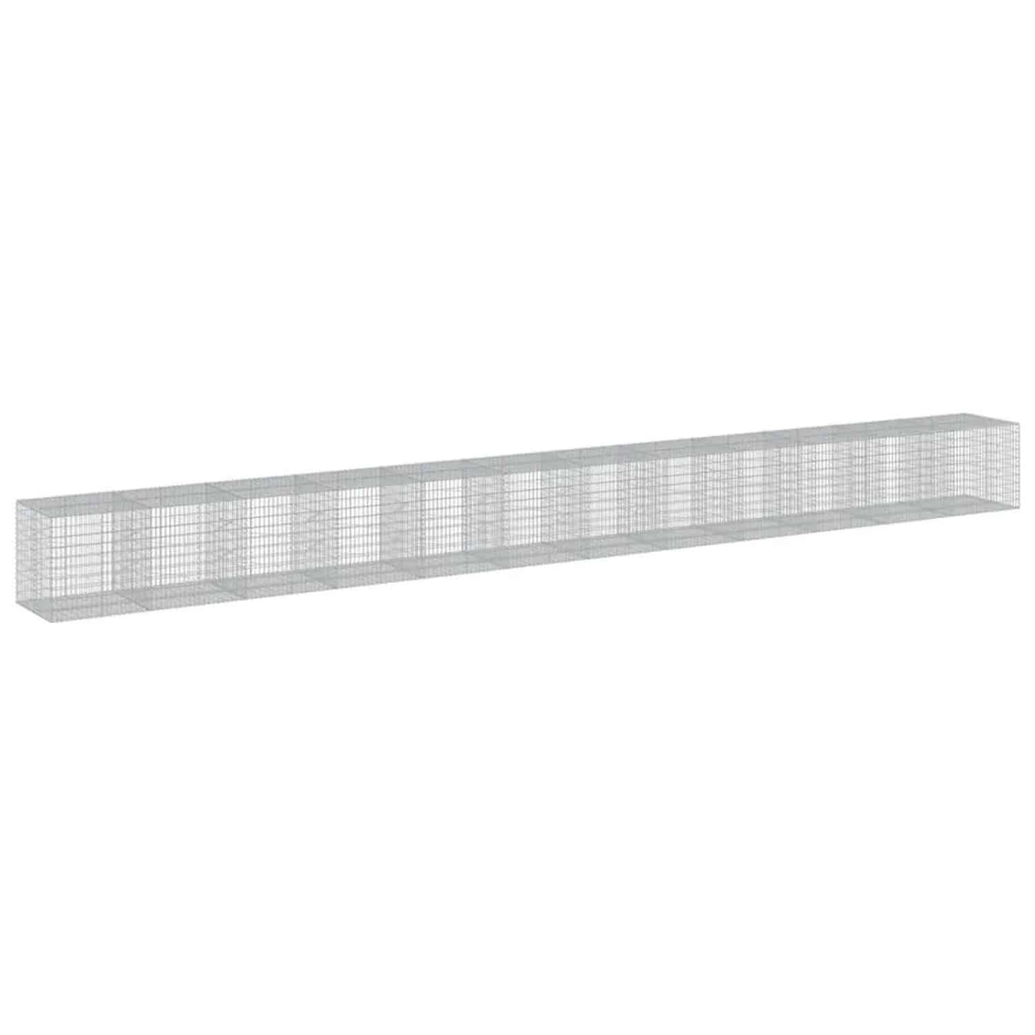 vidaXL Gabione mit Deckel 1200x100x100 cm Verzinktes Eisen 3295212
