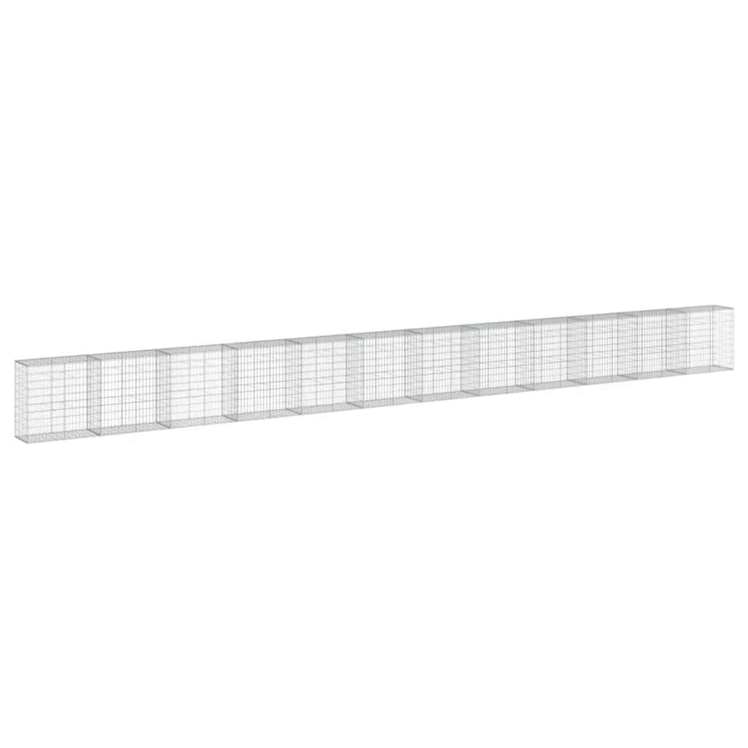 vidaXL Gabione mit Deckel 1200x50x100 cm Verzinktes Eisen 3295153