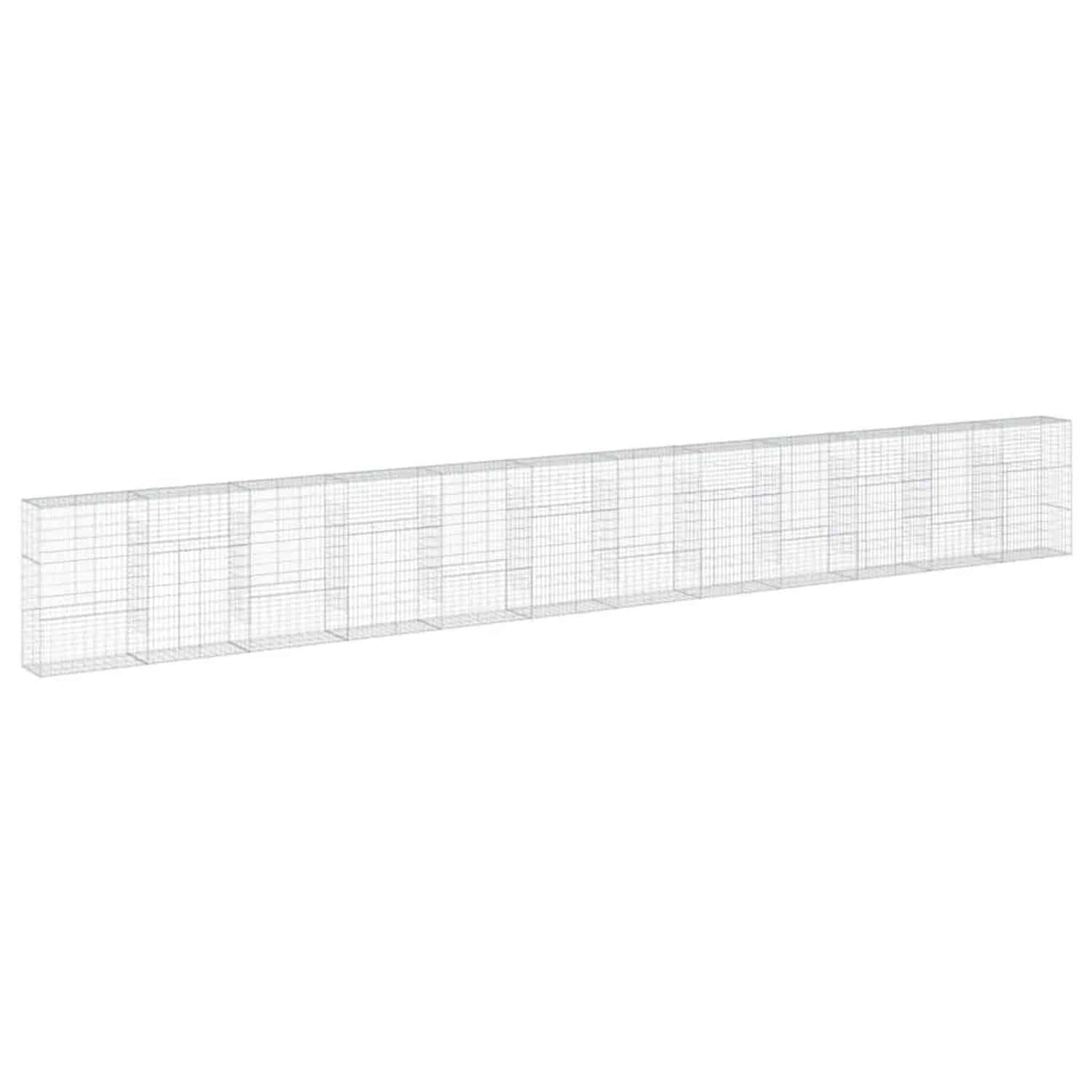 vidaXL Gabione mit Deckel 1200x50x150 cm Verzinktes Eisen 3295165