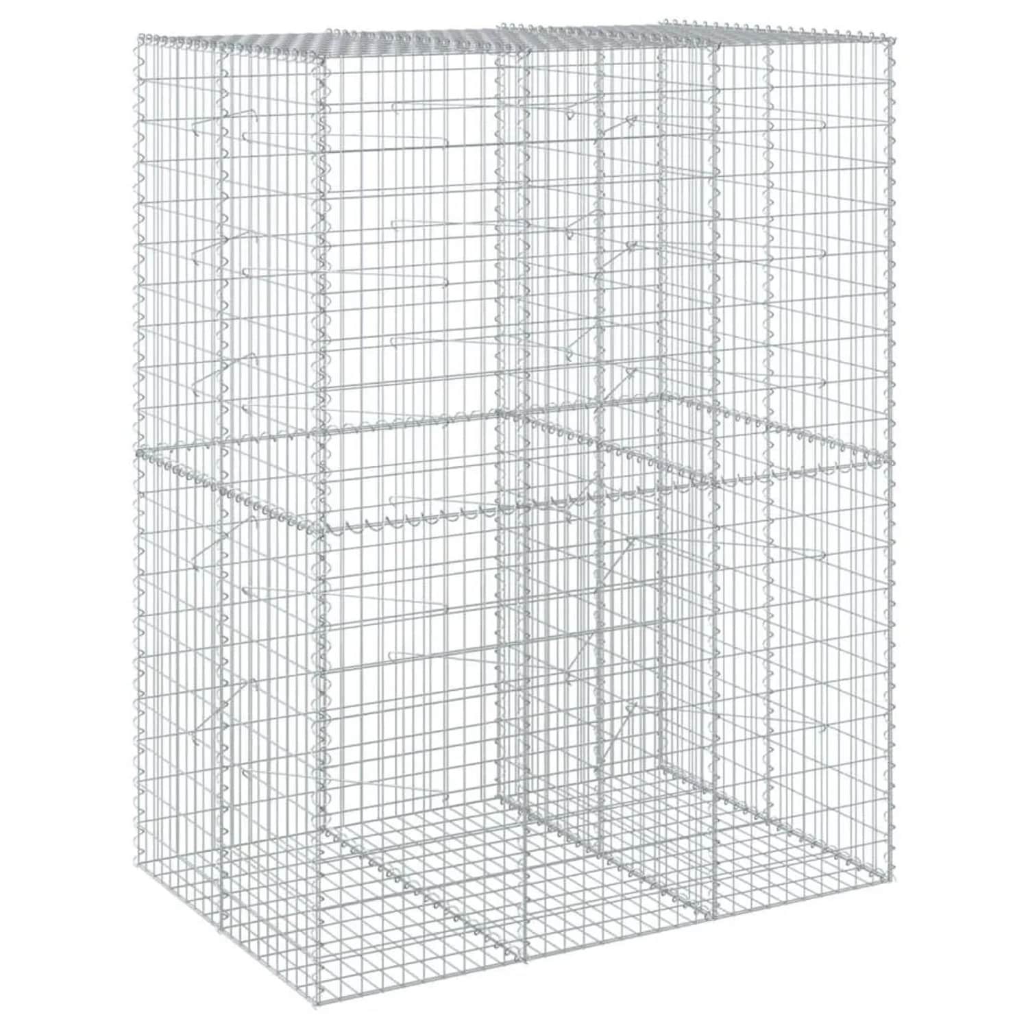 vidaXL Gabione mit Deckel 150x100x200 cm Verzinktes Eisen 3295226