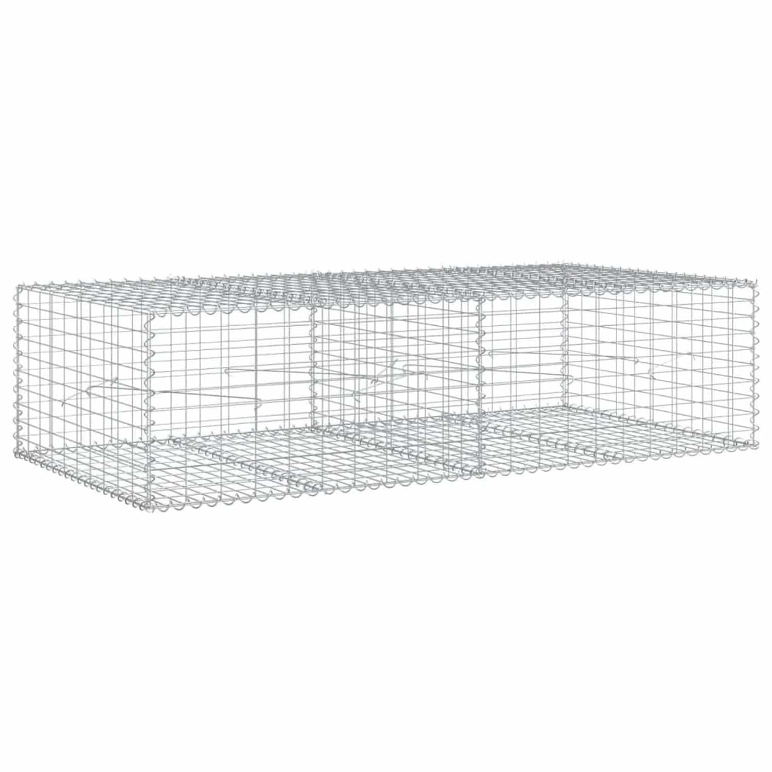 vidaXL Gabione mit Deckel 200x100x50 cm Verzinktes Eisen 3295179