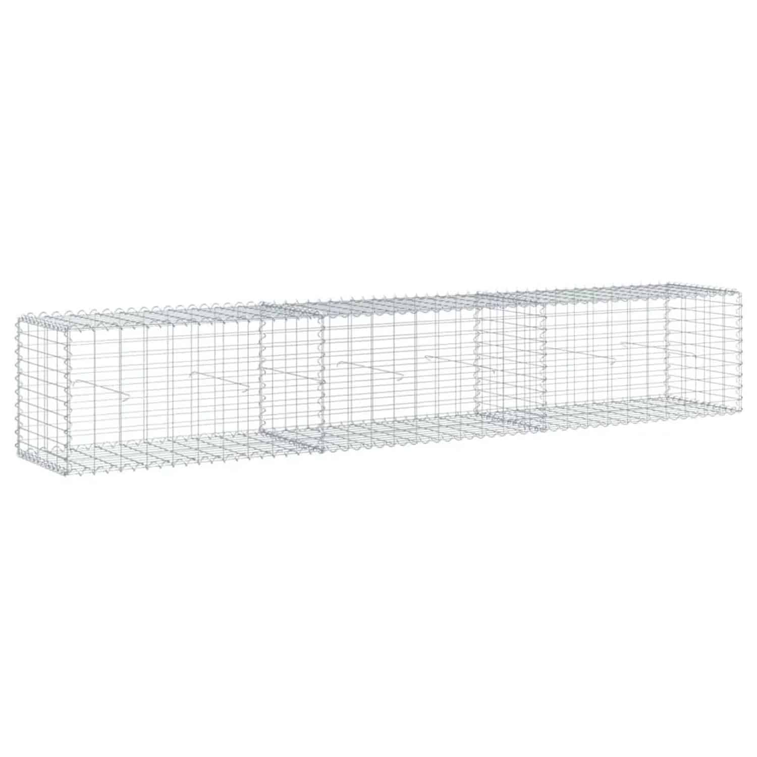 vidaXL Gabione mit Deckel 300x50x50 cm Verzinktes Eisen 3295134