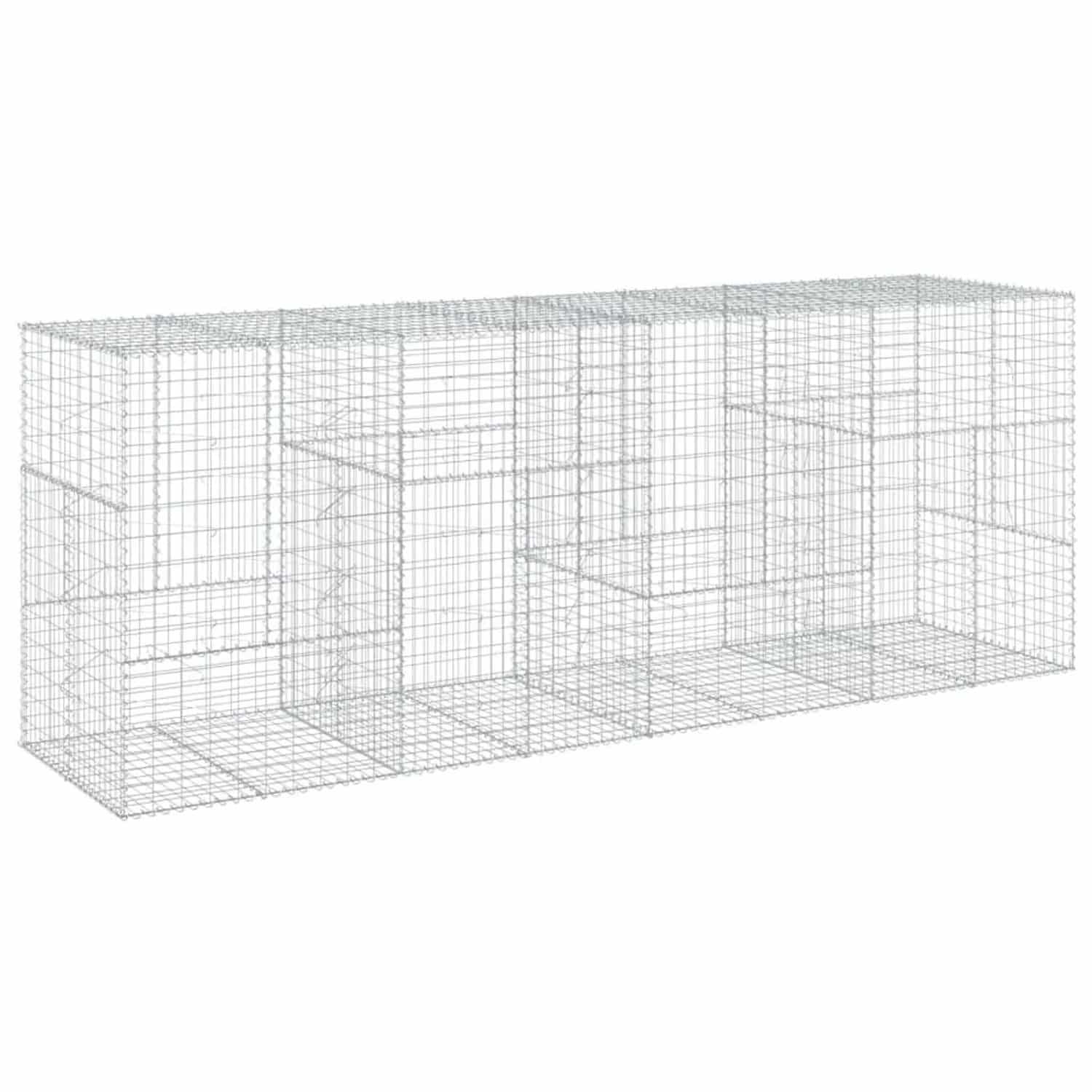 vidaXL Gabione mit Deckel 400x100x150 cm Verzinktes Eisen 3295216